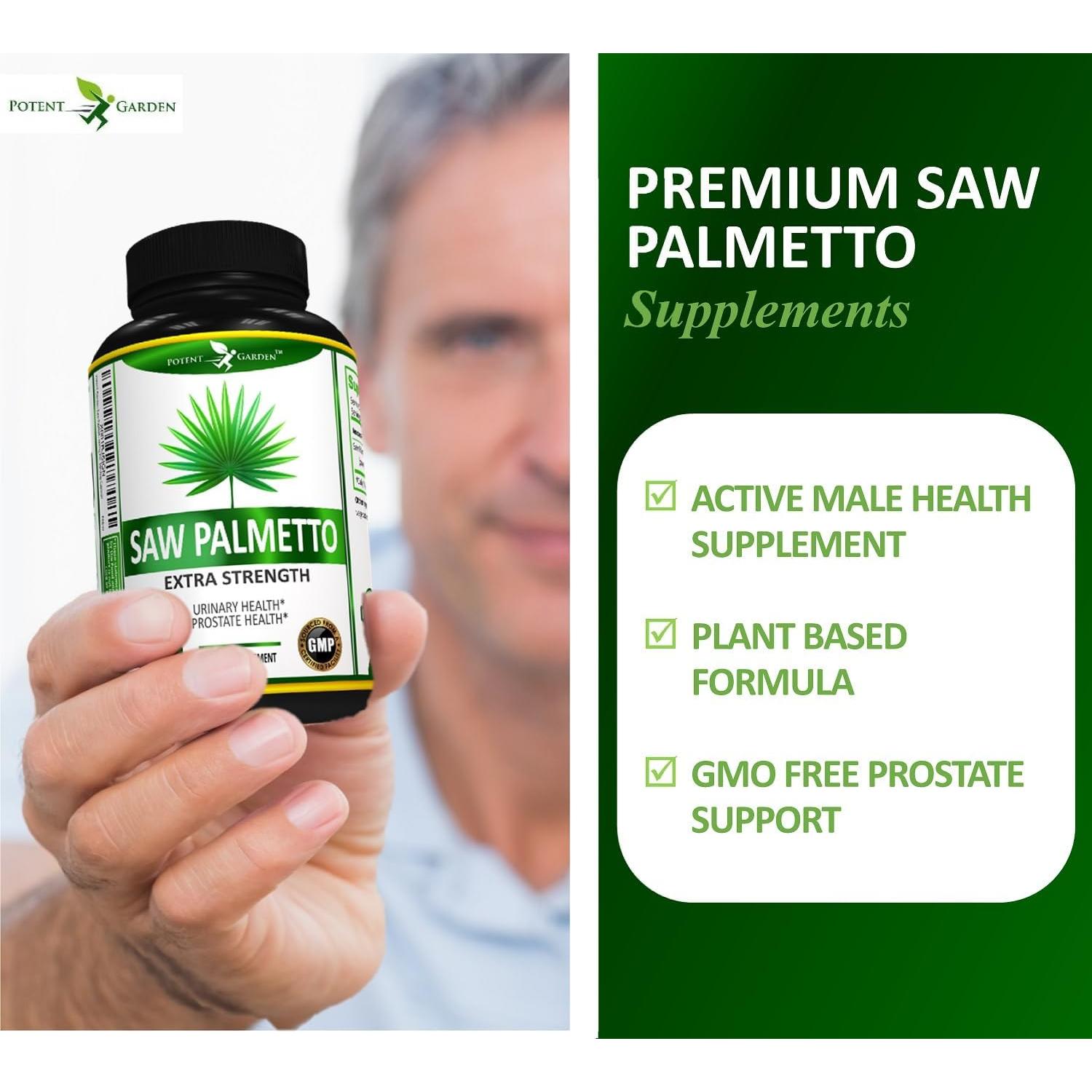 Suplemento Saw Palmetto 500 mg Potent Garden - 100 cápsulas