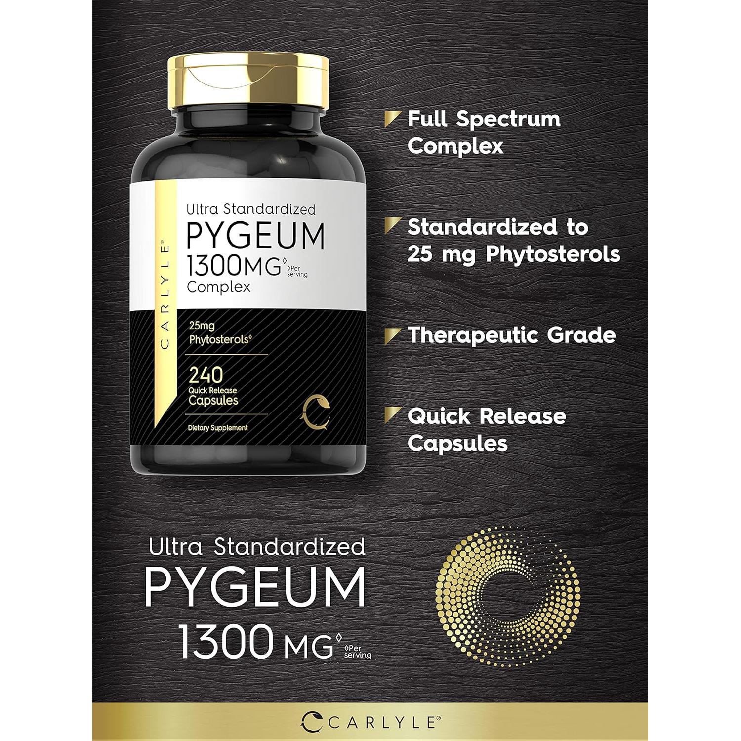 Suplemento de Pygeum Carlyle 1300mg - 240 Cápsulas Rápidas