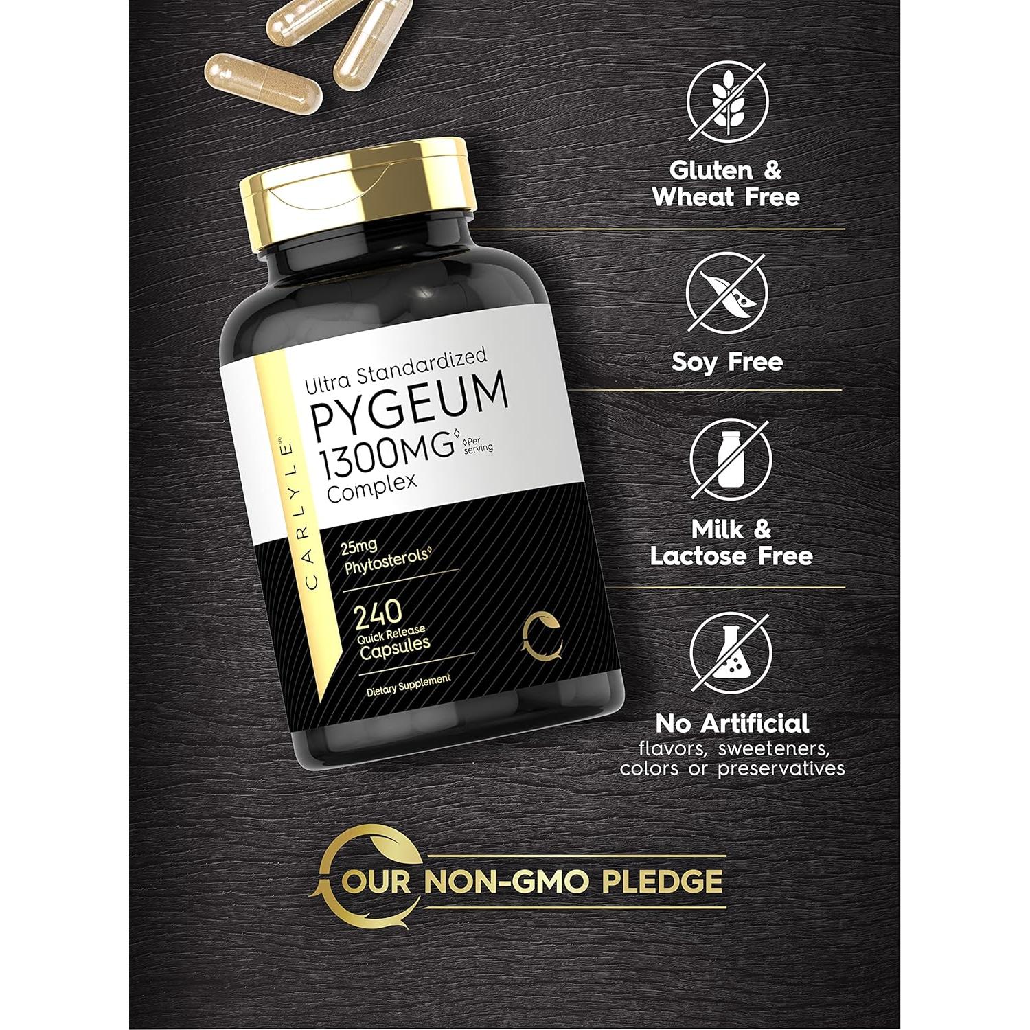 Suplemento de Pygeum Carlyle 1300mg - 240 Cápsulas Rápidas