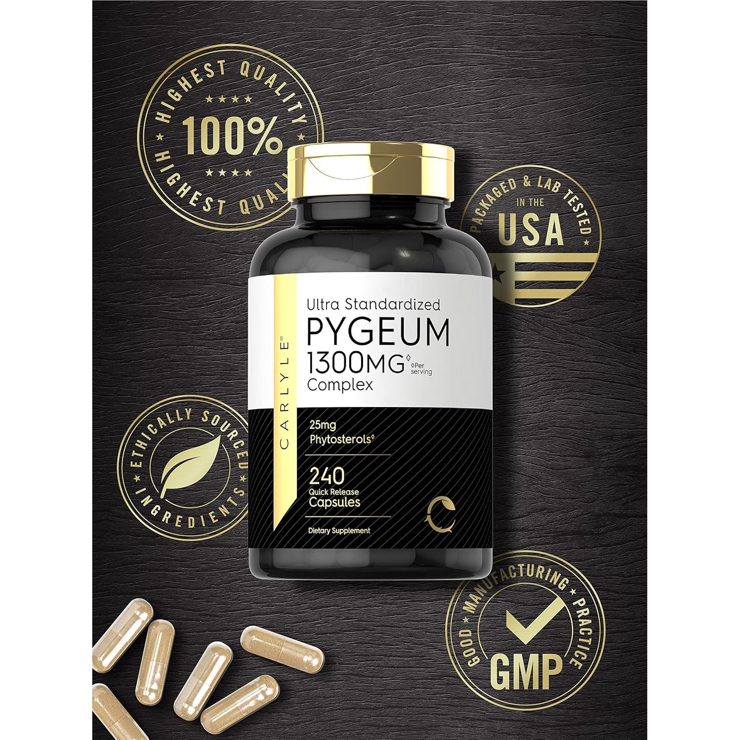 Suplemento de Pygeum Carlyle 1300mg - 240 Cápsulas Rápidas