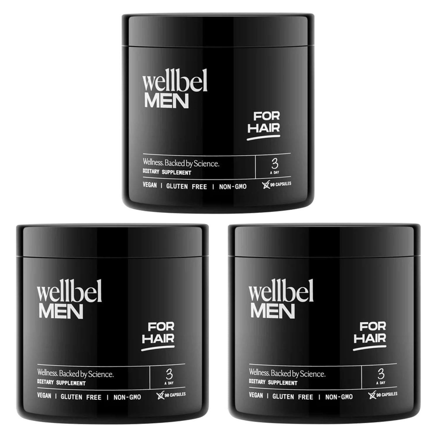 Suplemento Vegano Wellbel Hombres para Cabello, Piel y Uñas 90 Cápsulas