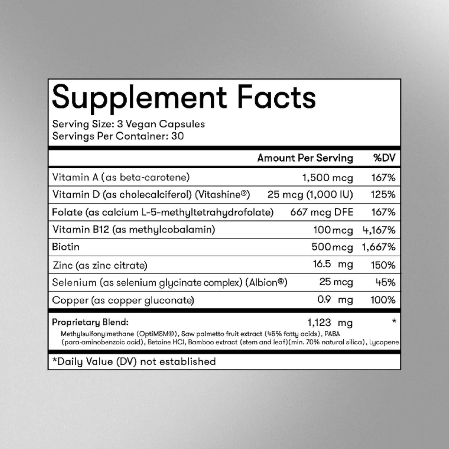 Suplemento Vegano Wellbel Hombres para Cabello, Piel y Uñas 90 Cápsulas