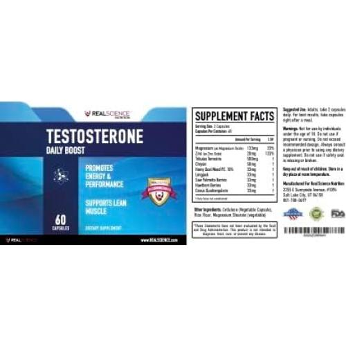 Daily Boost Suplemento Testosterona 60 Cápsulas - Aumento Muscular