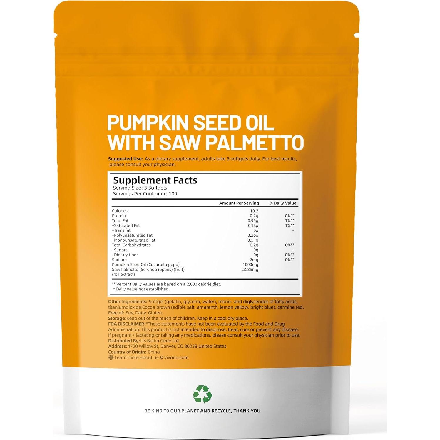 Aceite de Semilla de Calabaza VivoNu 300 Gelatinas Blandas