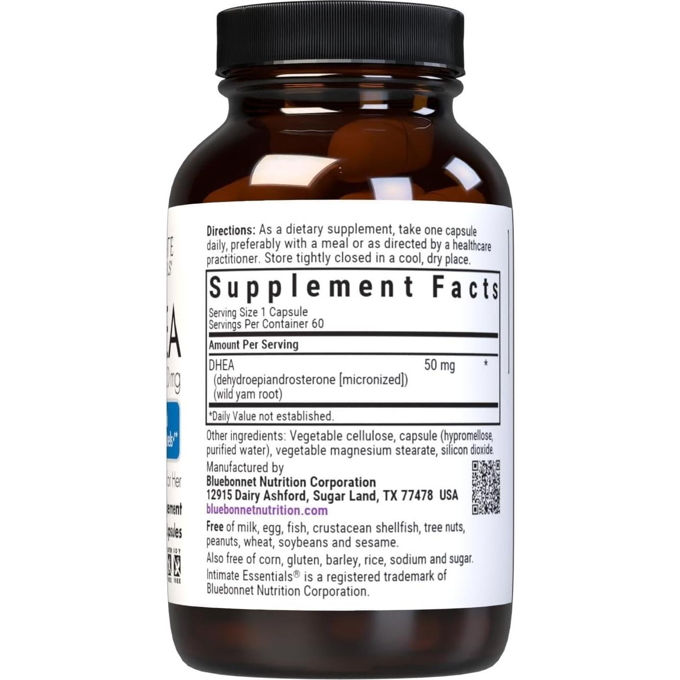 Cápsulas Vegetales DHEA 50mg BlueBonnet - Fertilidad y Hormonas