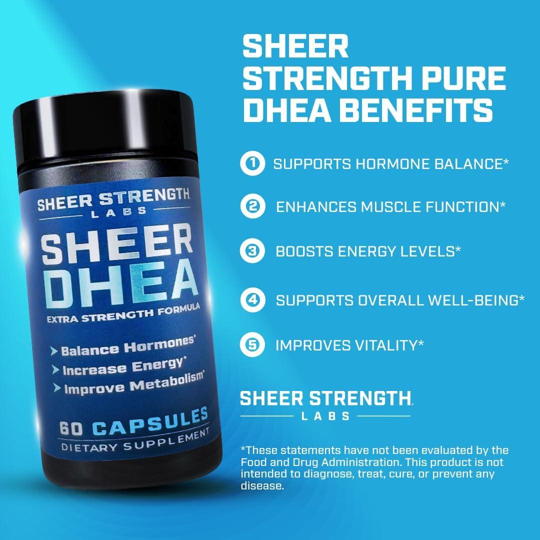Suplemento DHEA 100mg Sheer Strength para Hombres y Mujeres