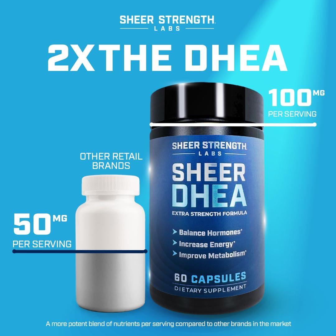 Suplemento DHEA 100mg Sheer Strength para Hombres y Mujeres