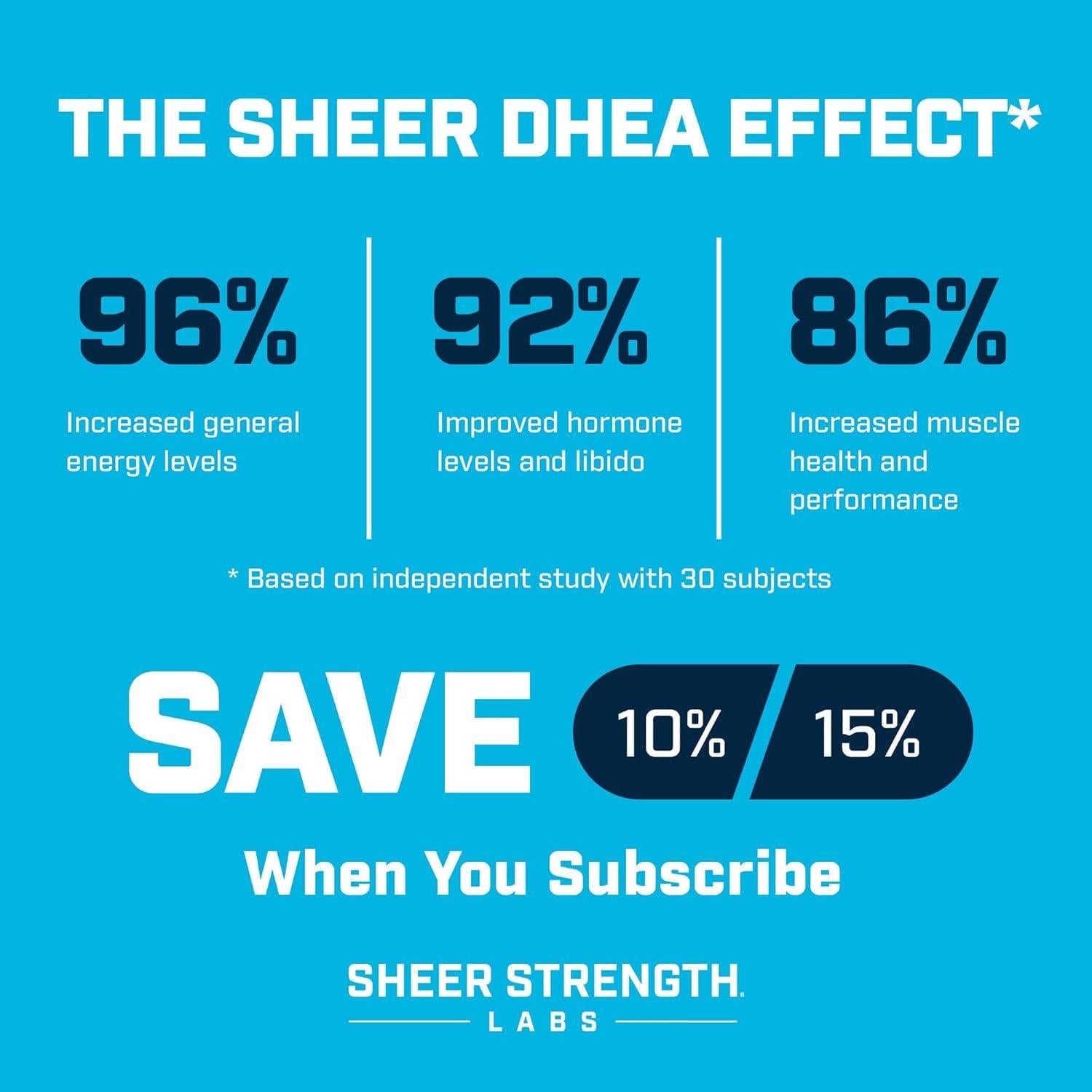 Suplemento DHEA 100mg Sheer Strength para Hombres y Mujeres