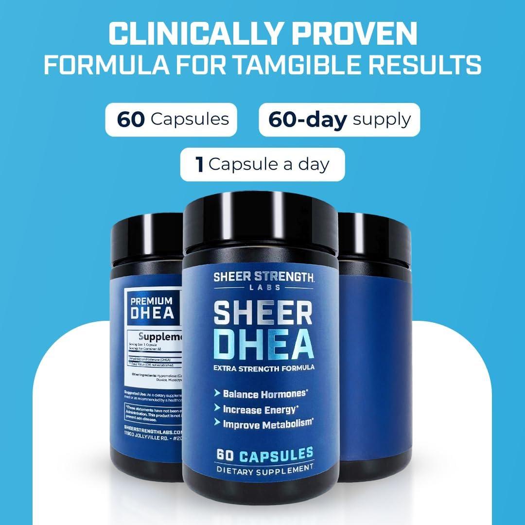 Suplemento DHEA 100mg Sheer Strength para Hombres y Mujeres