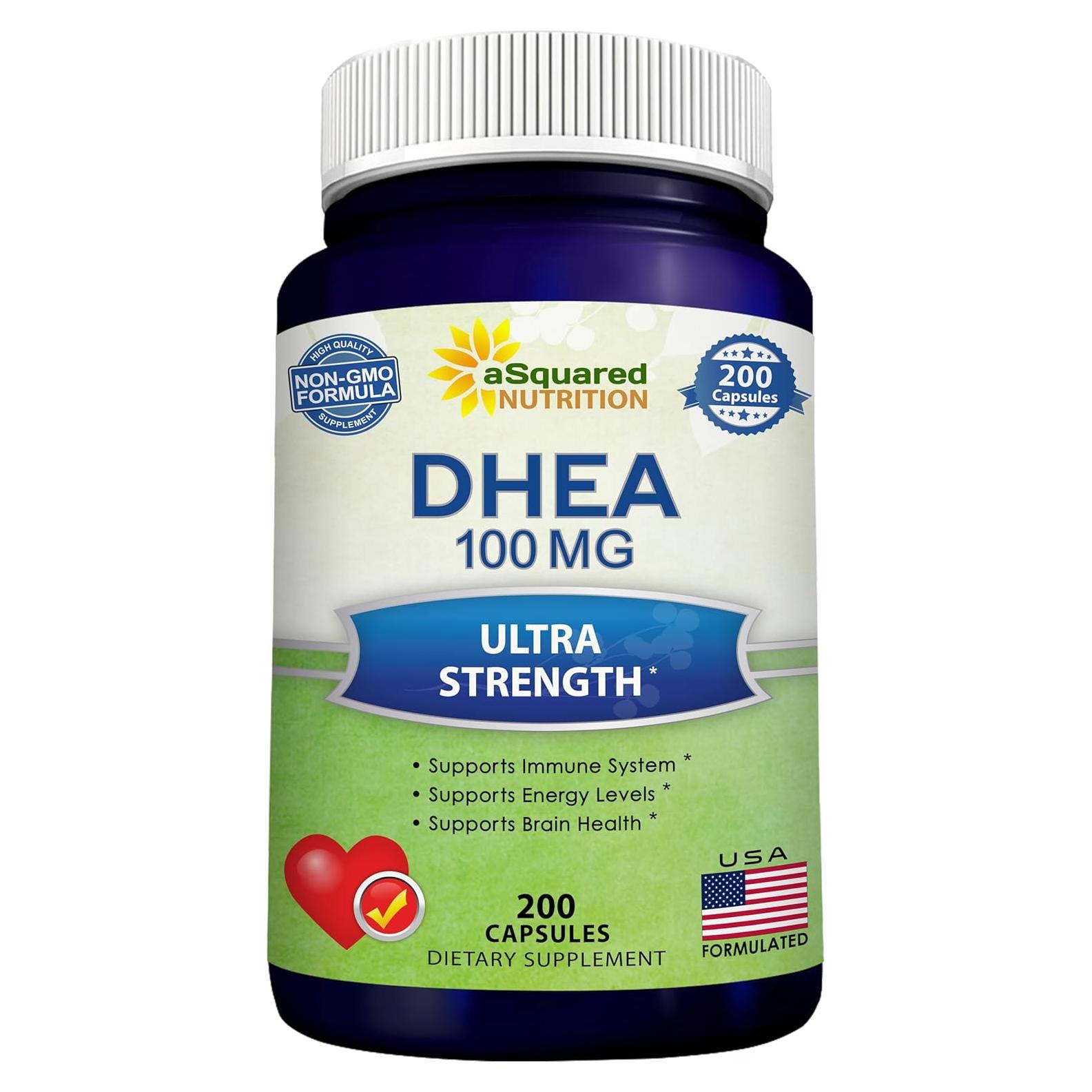 Suplemento DHEA 100mg aSquared Nutrition - 200 Cápsulas