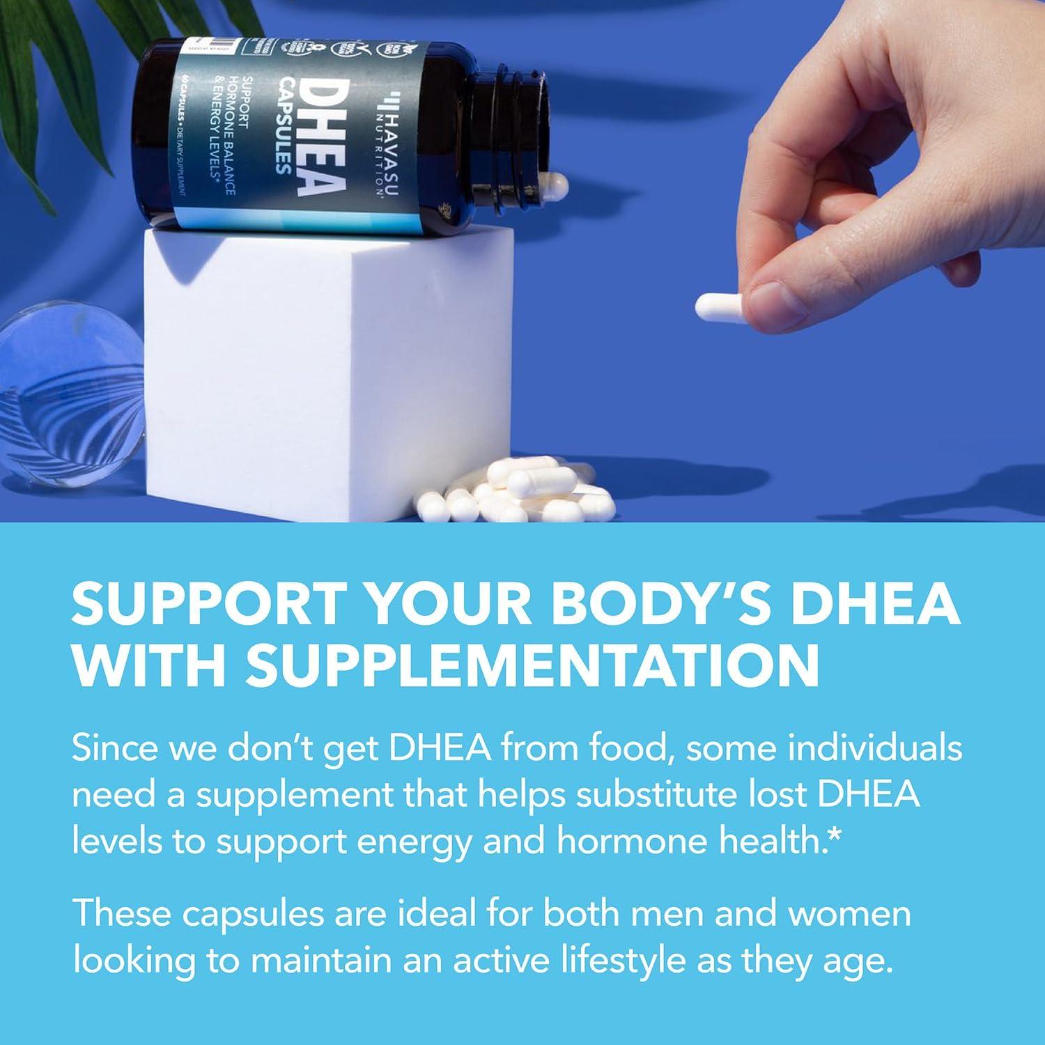 Suplemento DHEA 50mg Havasu Nutrition - 60 Cápsulas Veganas