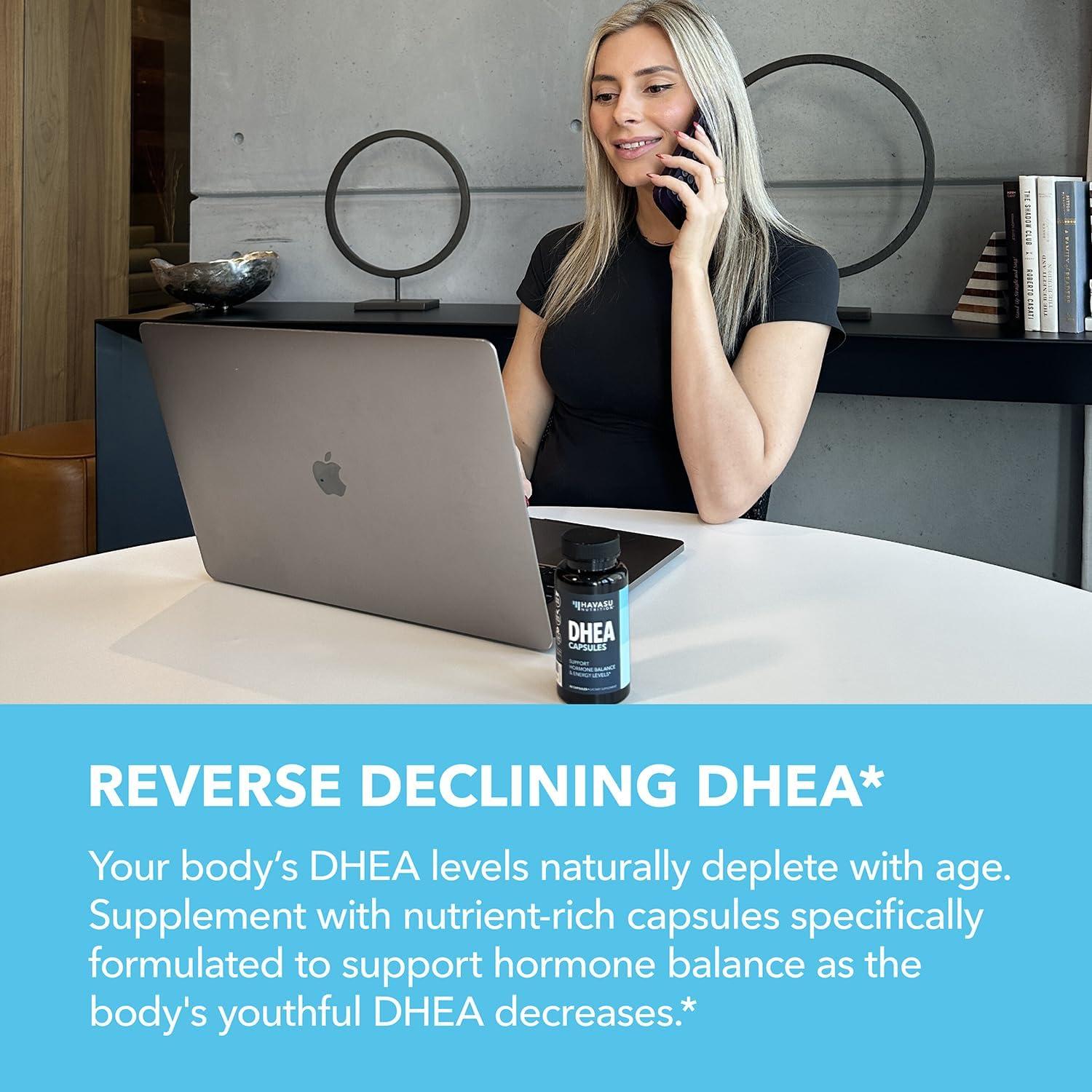 Suplemento DHEA 50mg Havasu Nutrition - 60 Cápsulas Veganas