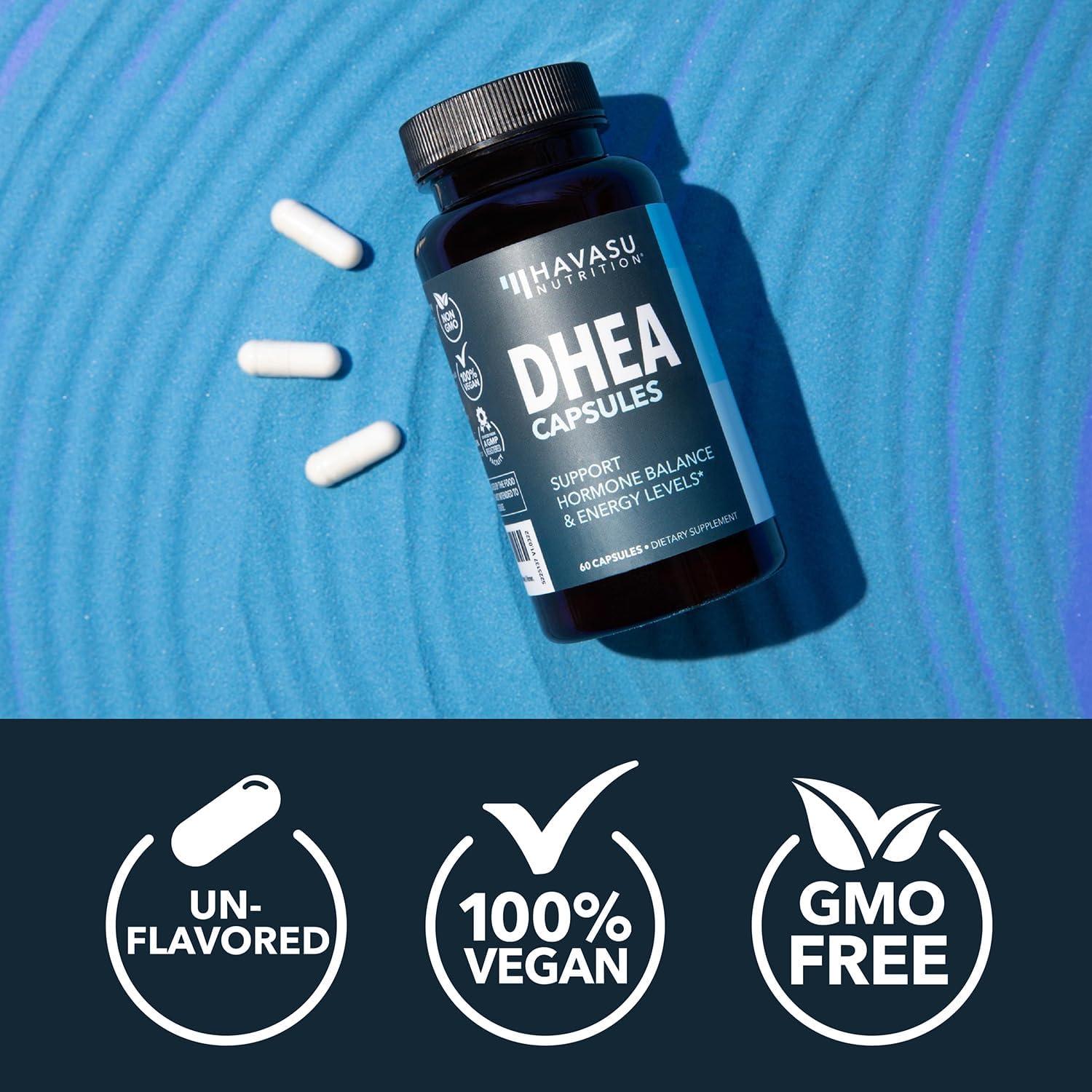 Suplemento DHEA 50mg Havasu Nutrition - 60 Cápsulas Veganas