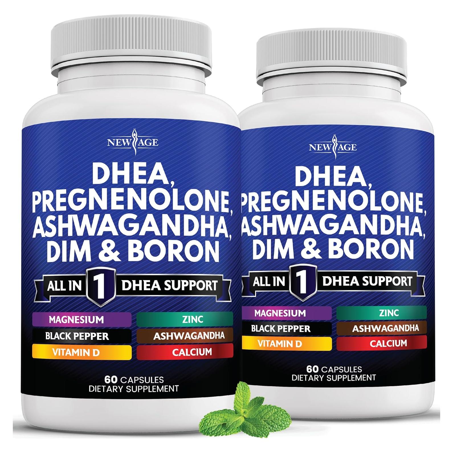 Suplemento DHEA Nueva Era 120 Cápsulas con DIM y Ashwagandha