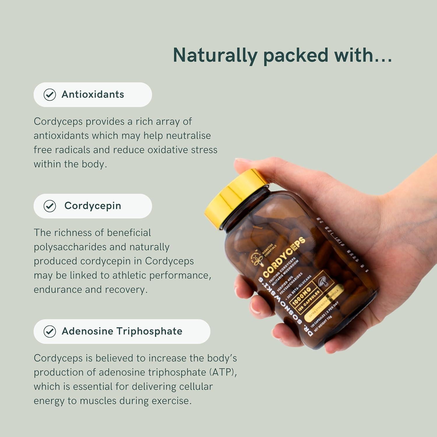 Cápsulas de Hongo Cordyceps Dr. Sosnowski 1000mg 120 Unidades