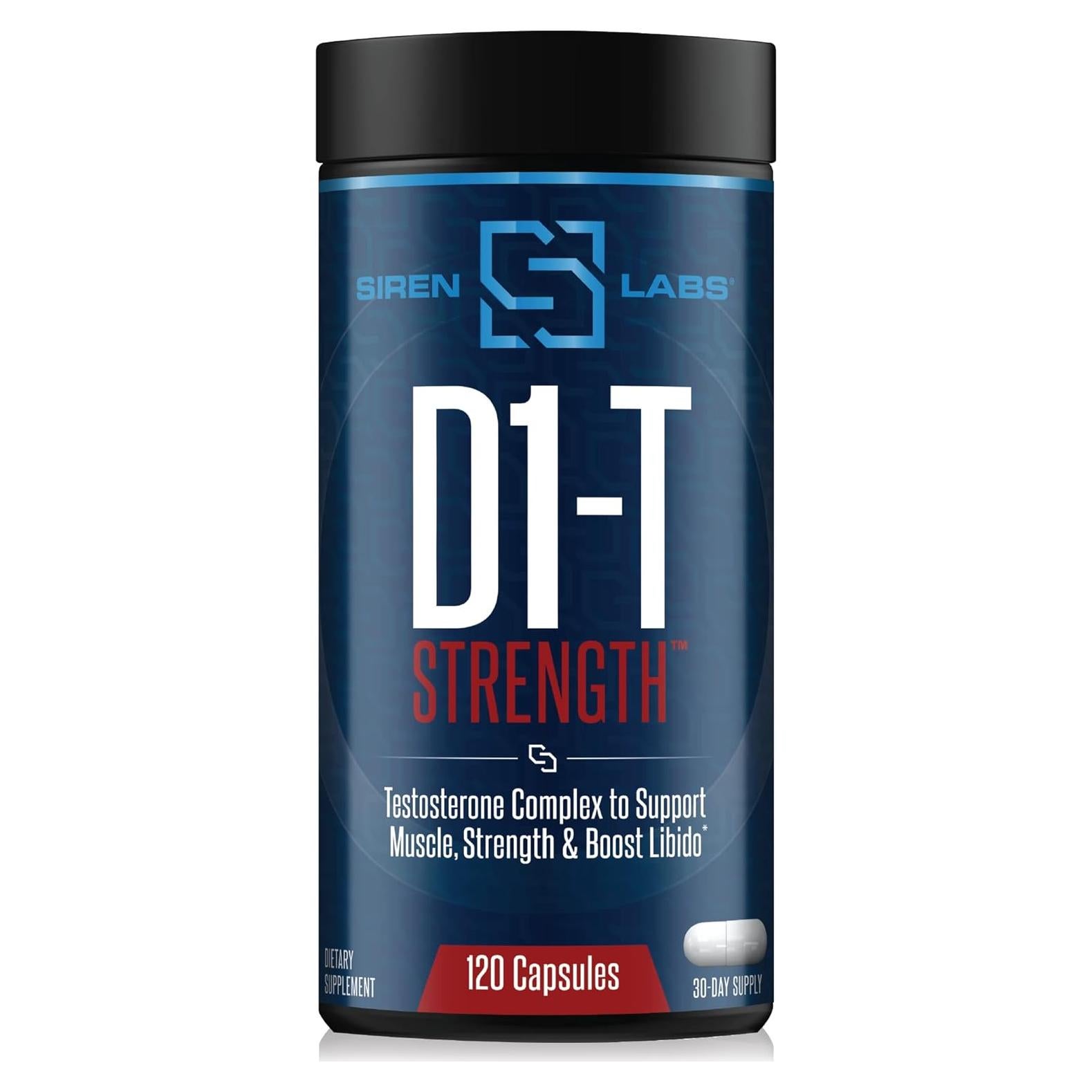 Siren Labs D1-T Suplemento Testosterona 120 Cápsulas