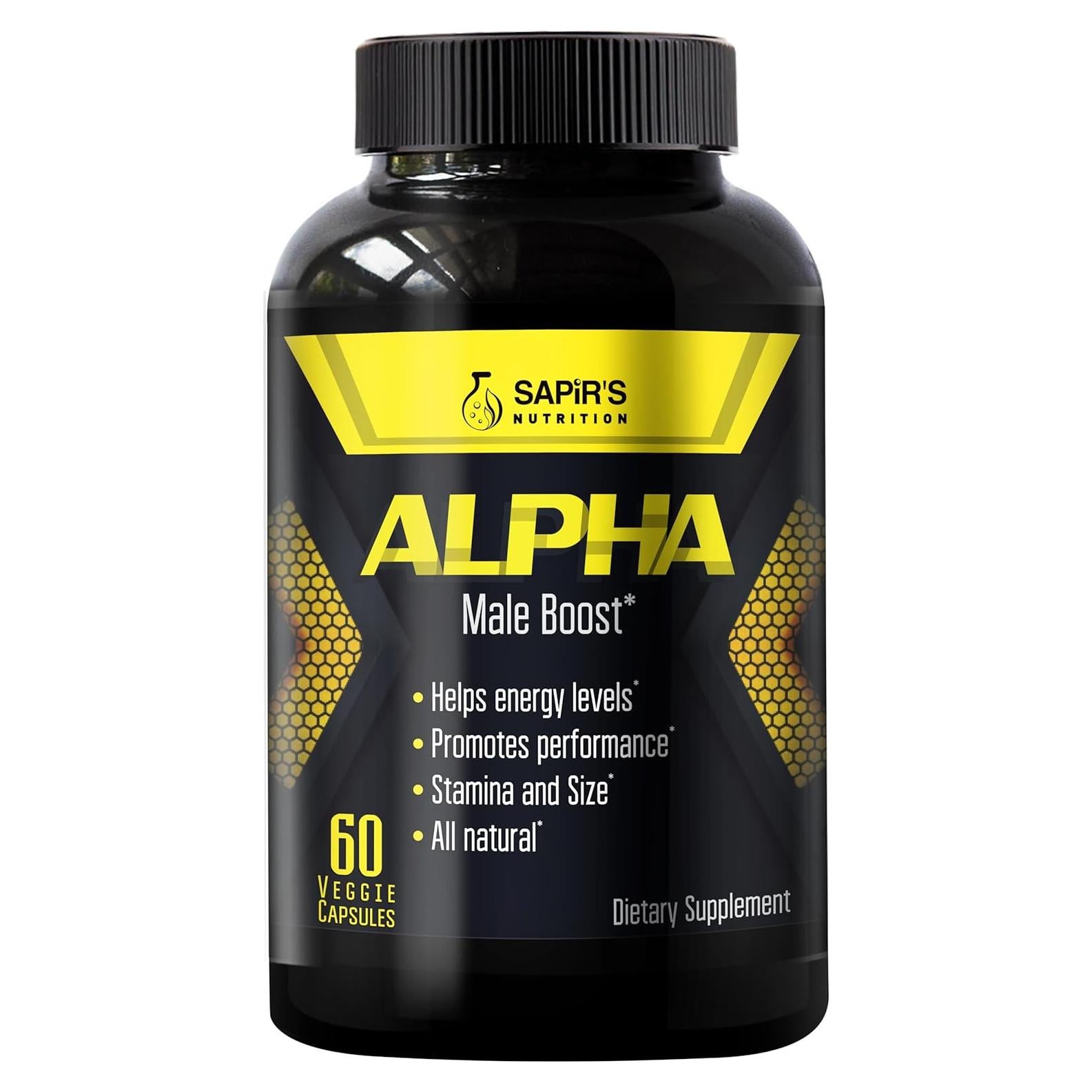 Píldoras de Aumento Alpha para Hombres - Suplemento Natural 68g