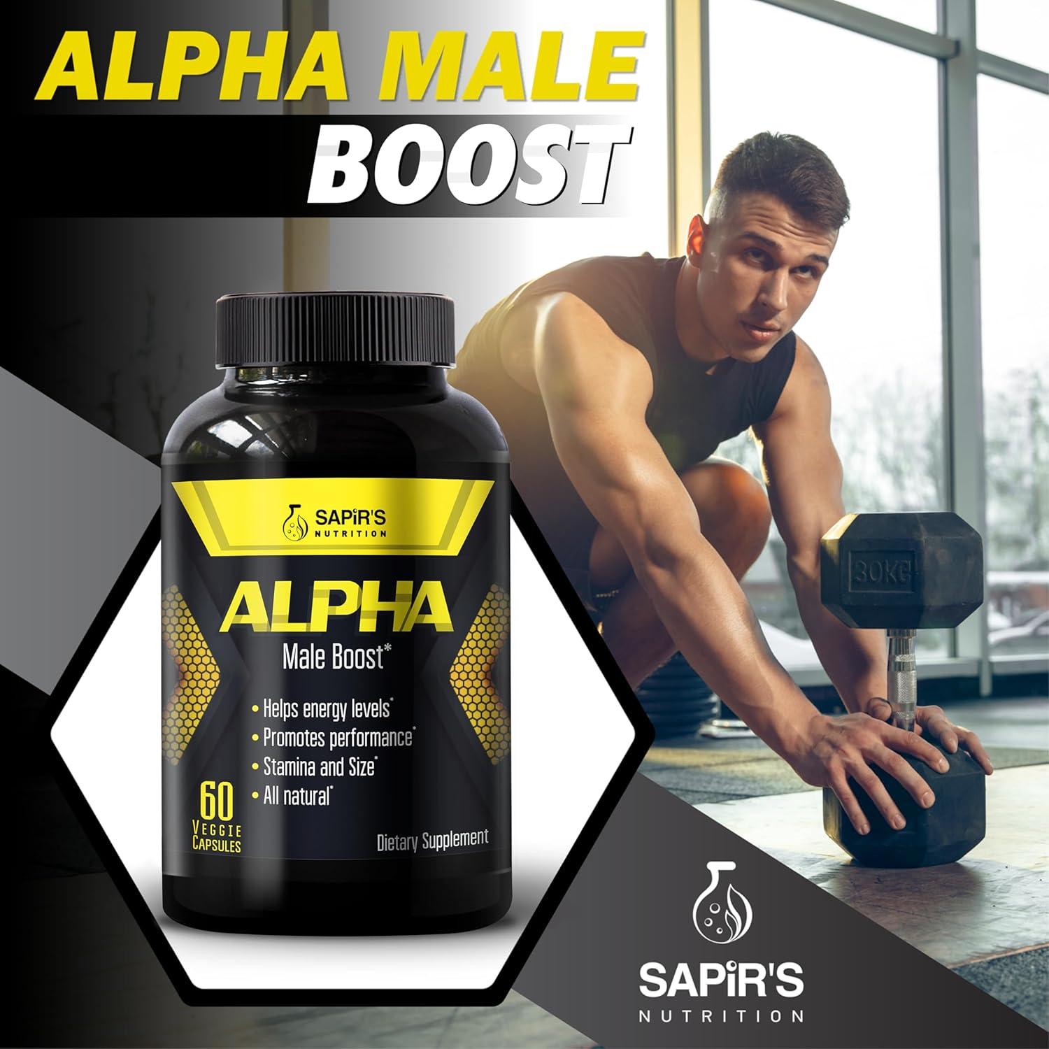 Píldoras de Aumento Alpha para Hombres - Suplemento Natural 68g