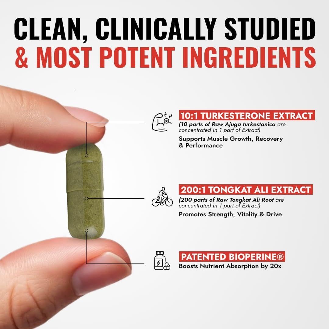 Suplemento de Turkesterona BENE 8000mg con Tongkat Ali y BioPerine