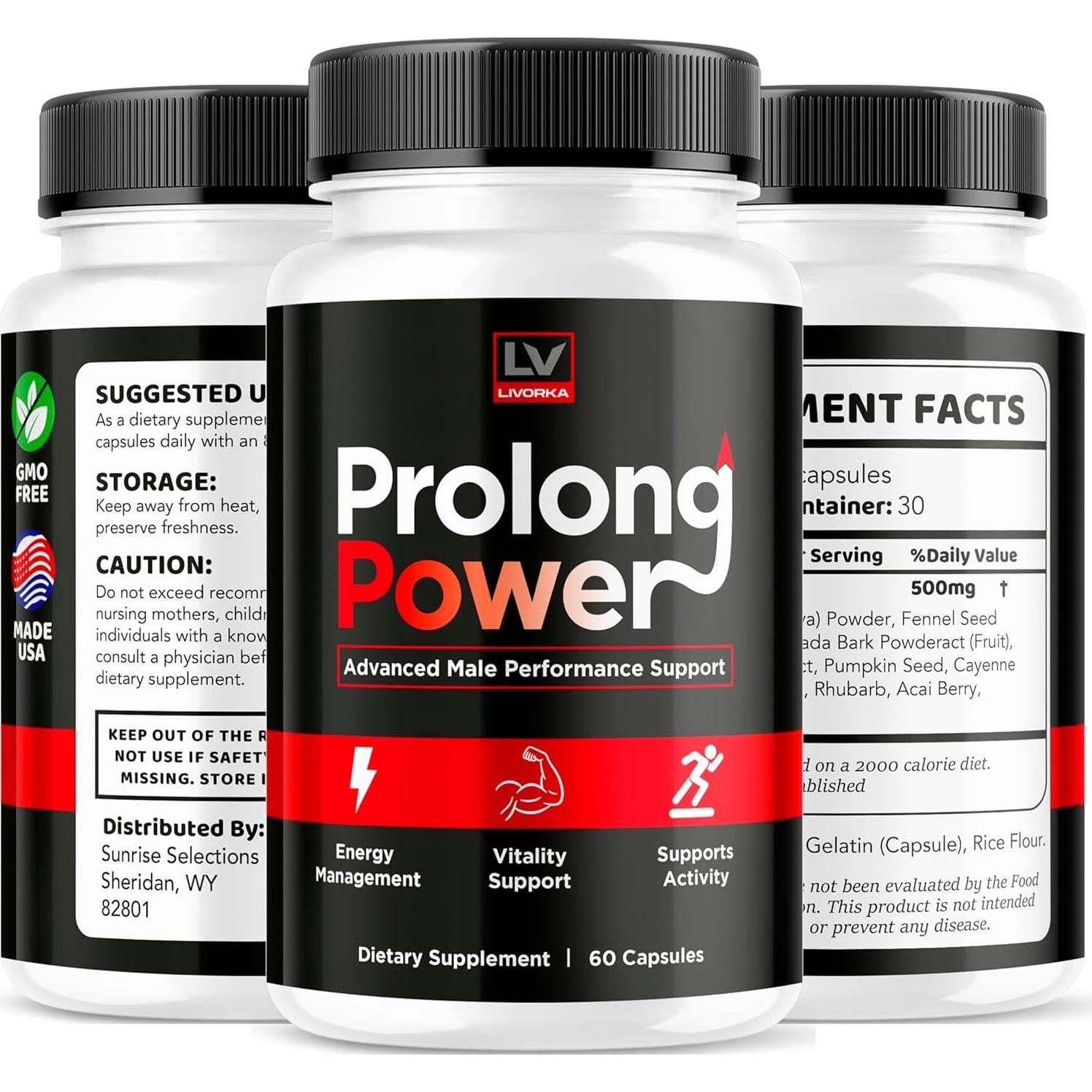 Píldoras Prolong Power para Hombres - Suplemento 120 Cápsulas