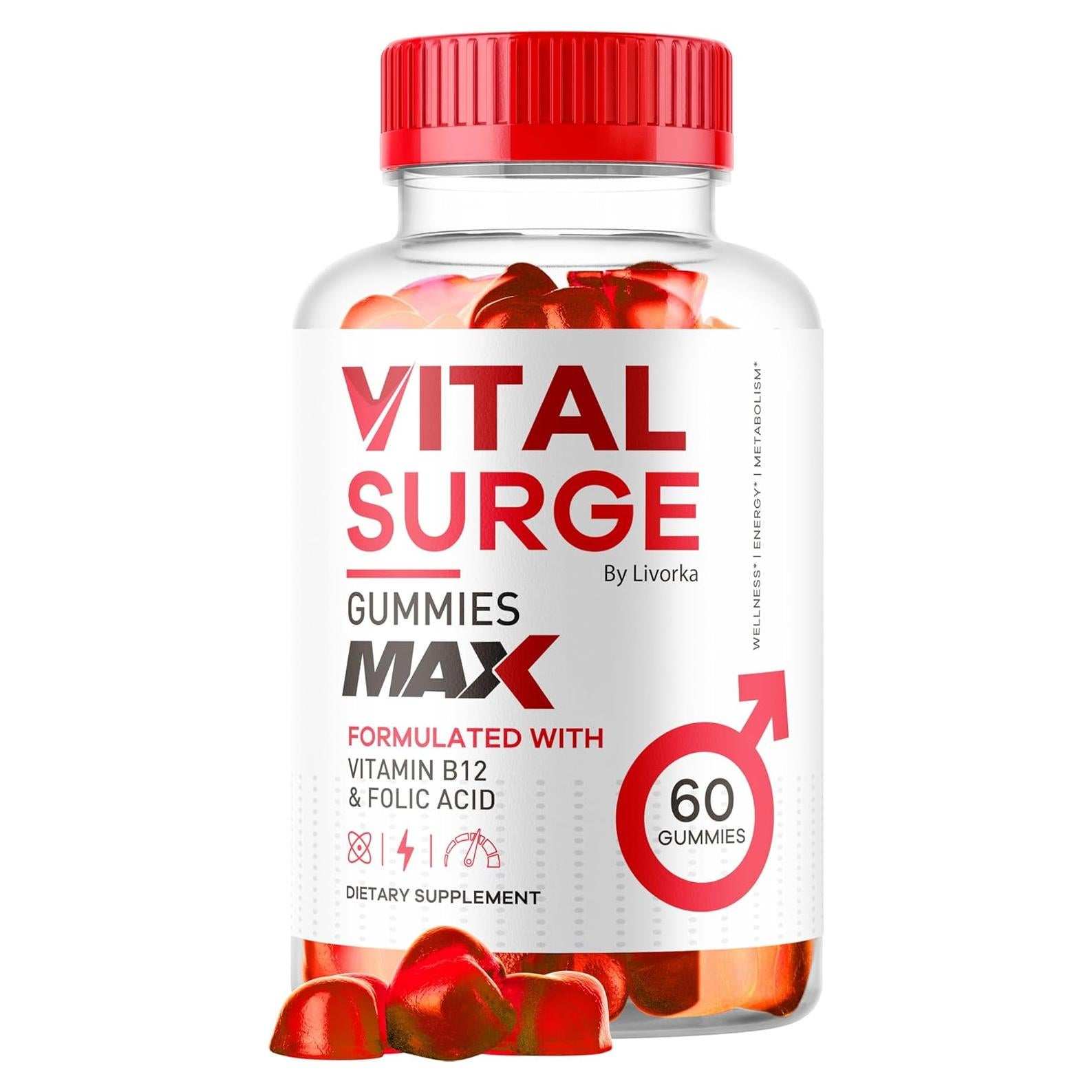 Gomitas Vital Surge MAX 1050 MG para Hombres - 60 Unidades