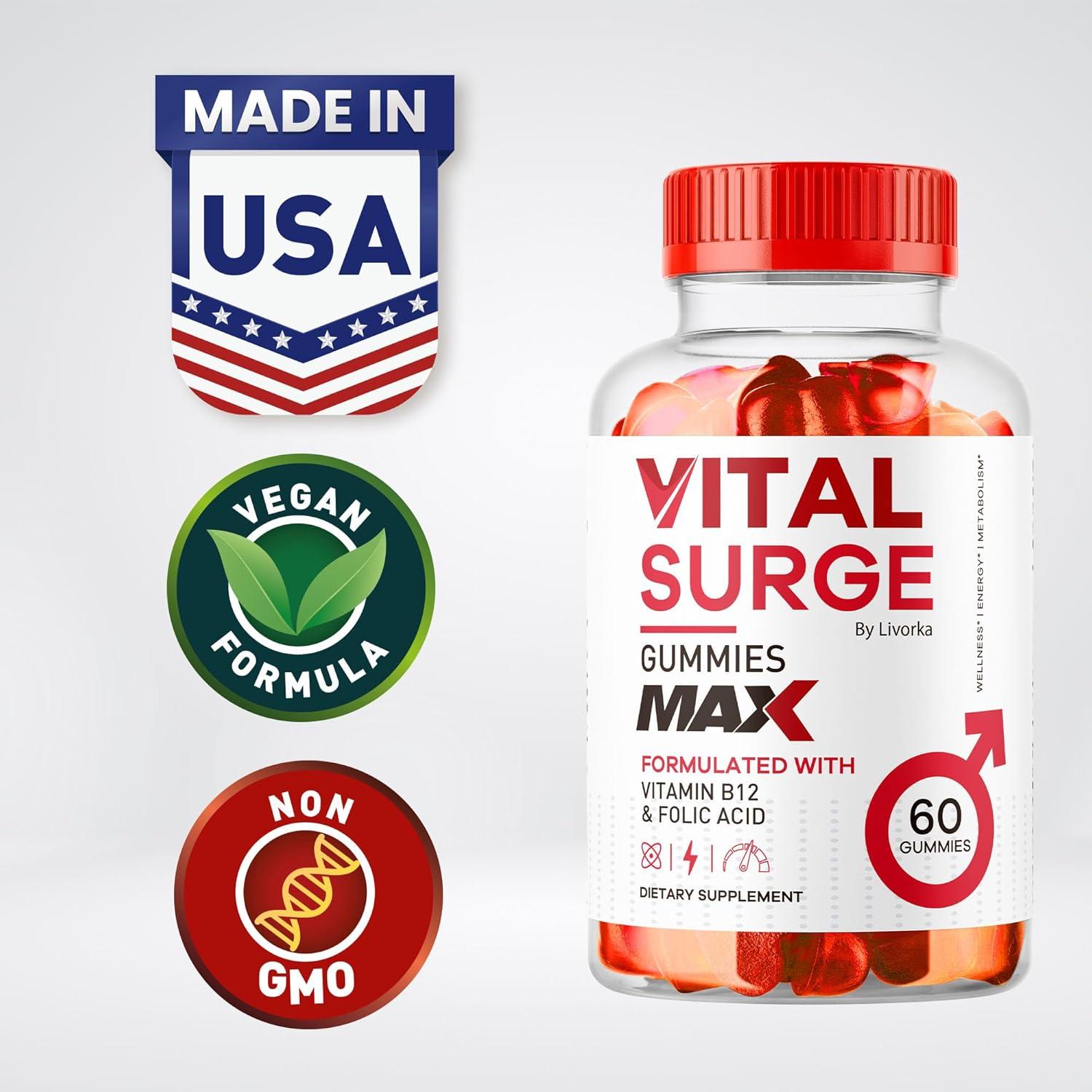 Gomitas Vital Surge MAX 1050 MG para Hombres - 60 Unidades