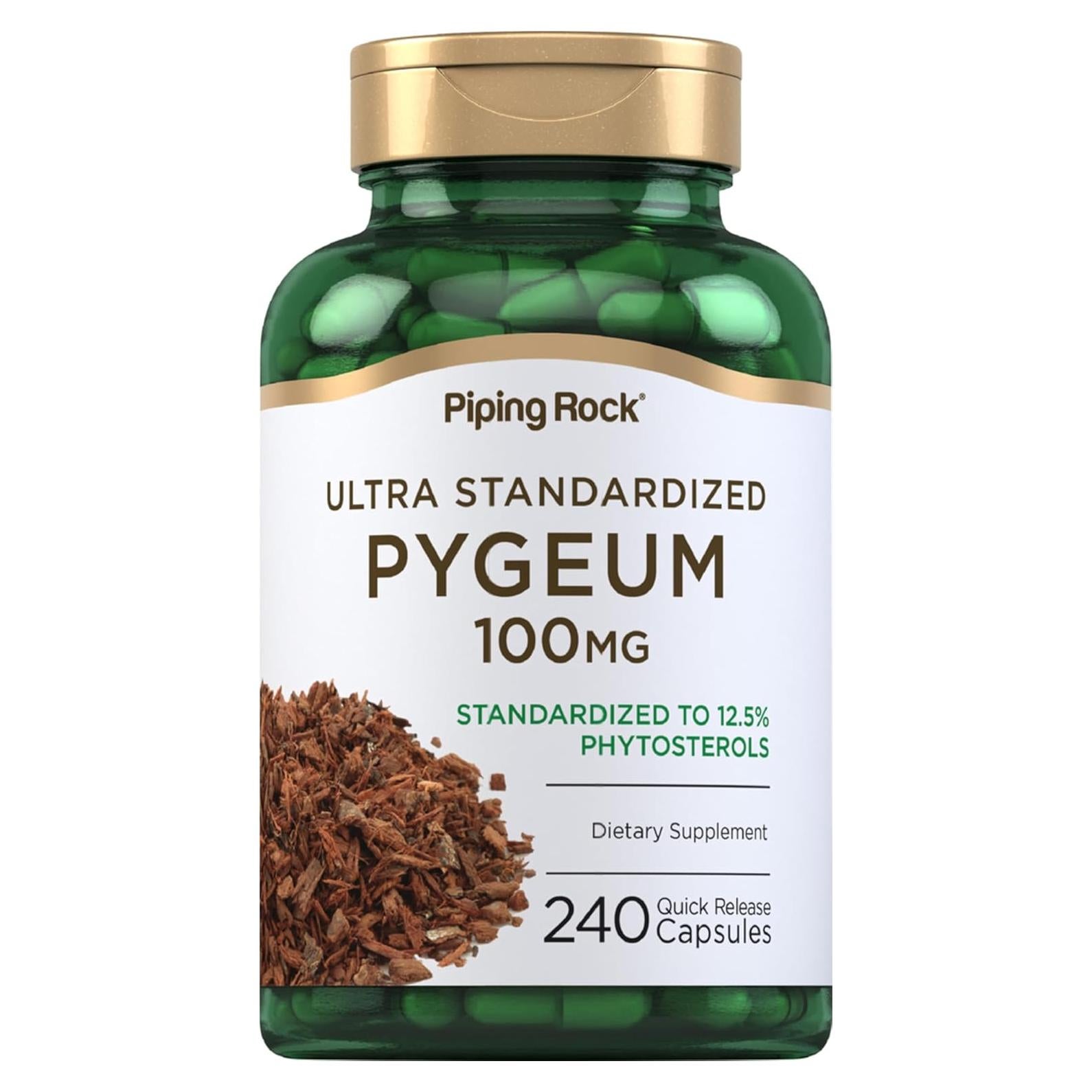 Suplemento de Pygeum Piping Rock 100mg 240 Cápsulas No-OGM