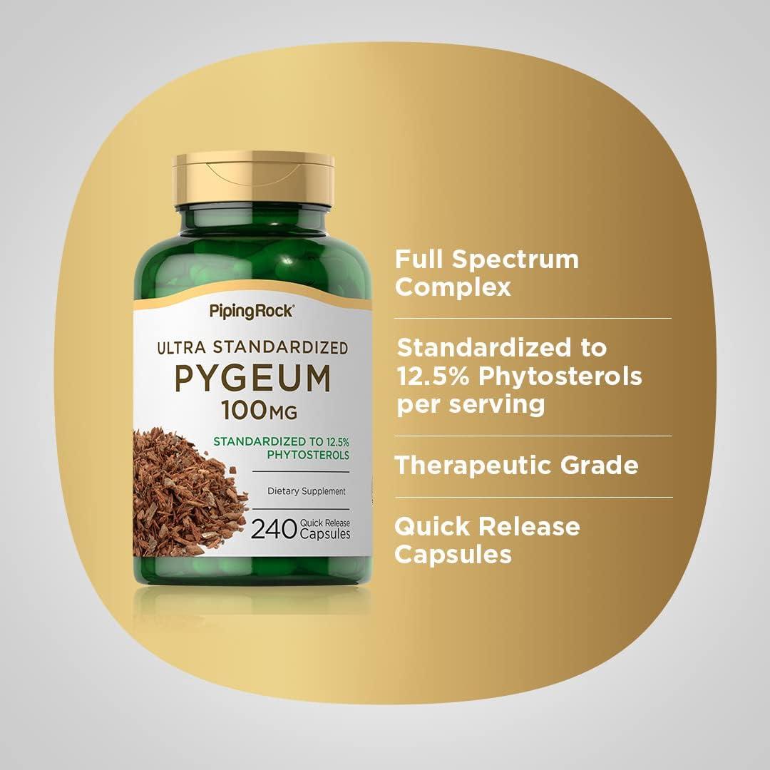 Suplemento de Pygeum Piping Rock 100mg 240 Cápsulas No-OGM