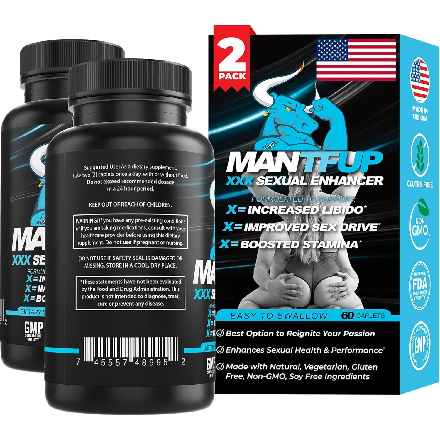 Potenciador Sexual ManTFup 120 Cápsulas - Aumenta Testosterona y Energía