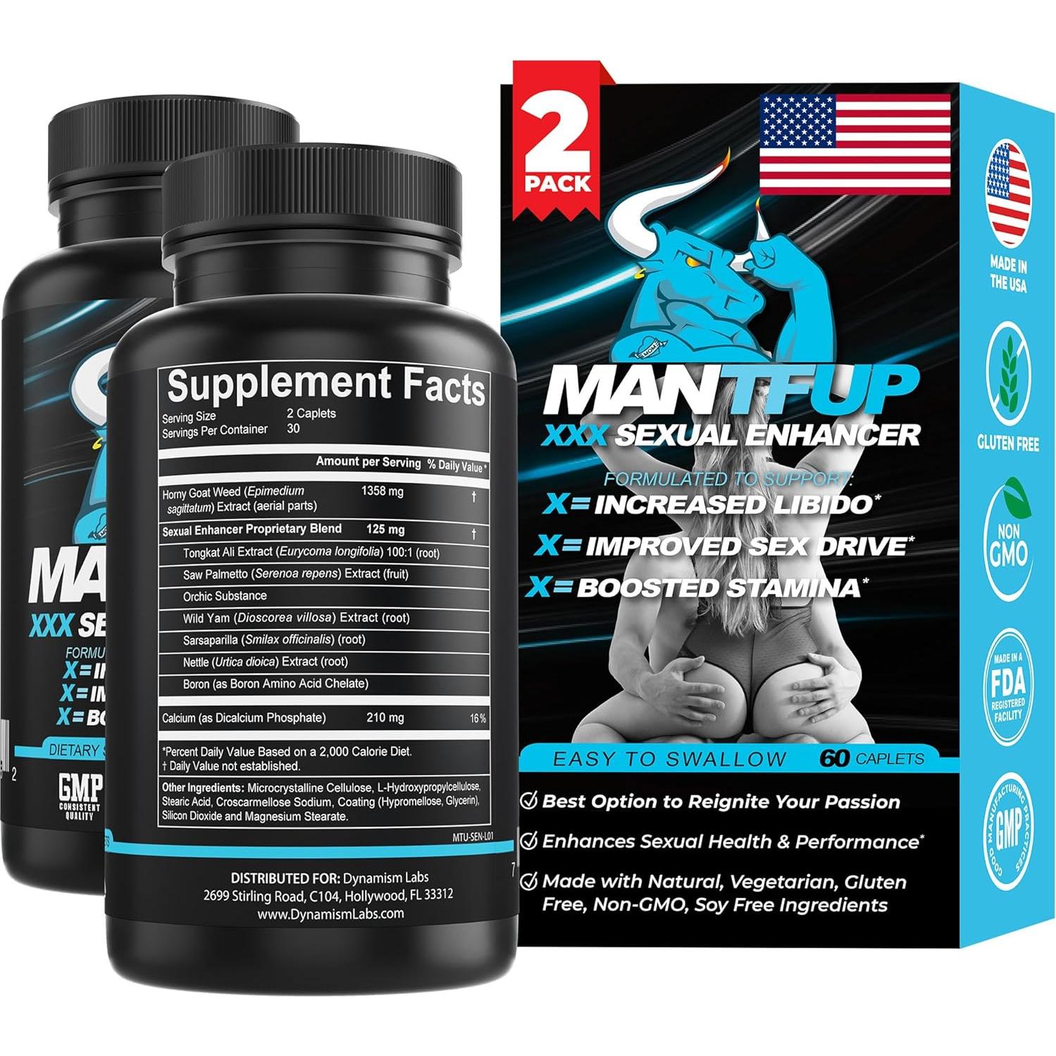 Potenciador Sexual ManTFup 120 Cápsulas - Aumenta Testosterona y Energía