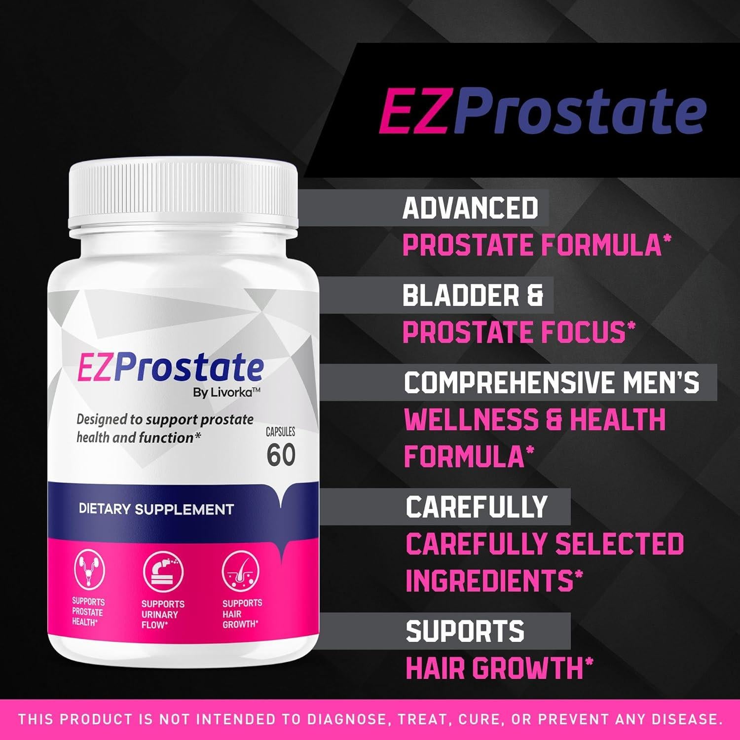 Suplemento EZ Prostate - 60 Cápsulas para Hombres