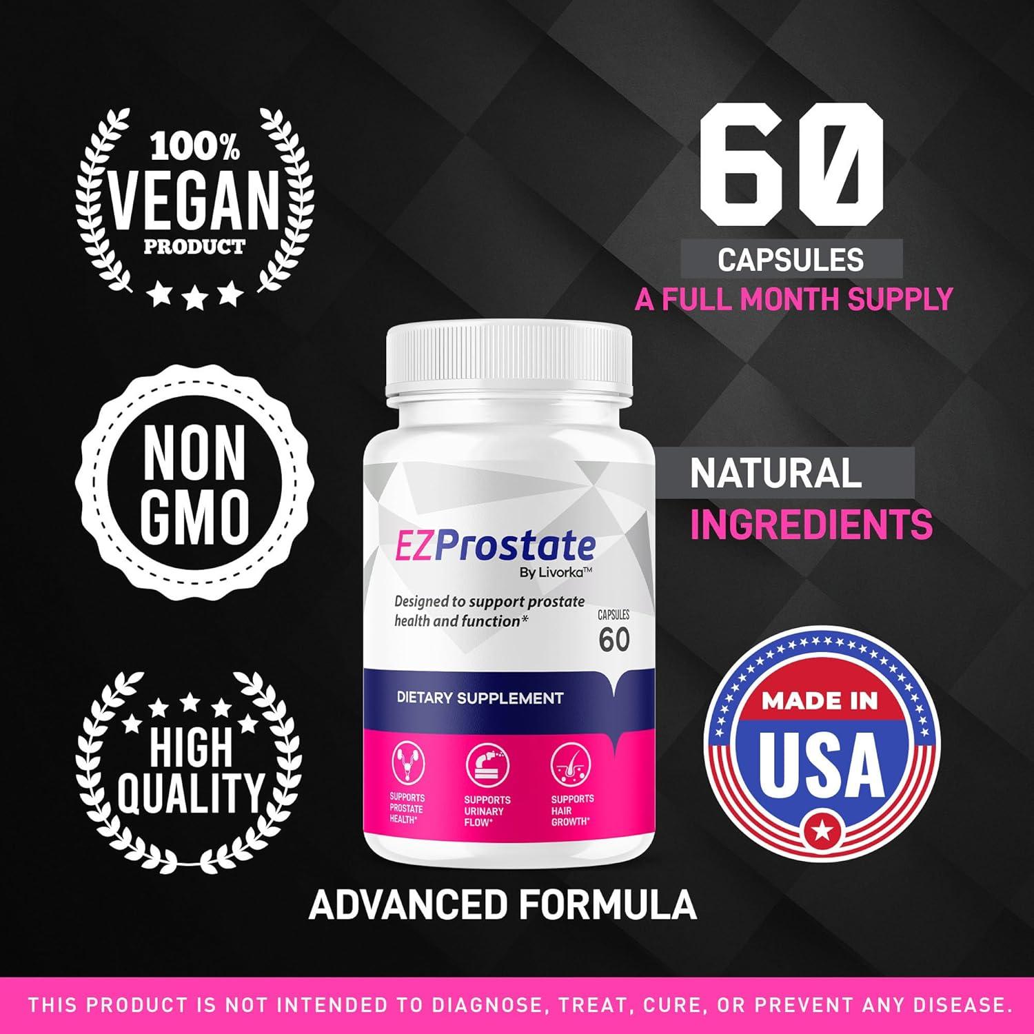 Suplemento EZ Prostate - 60 Cápsulas para Hombres