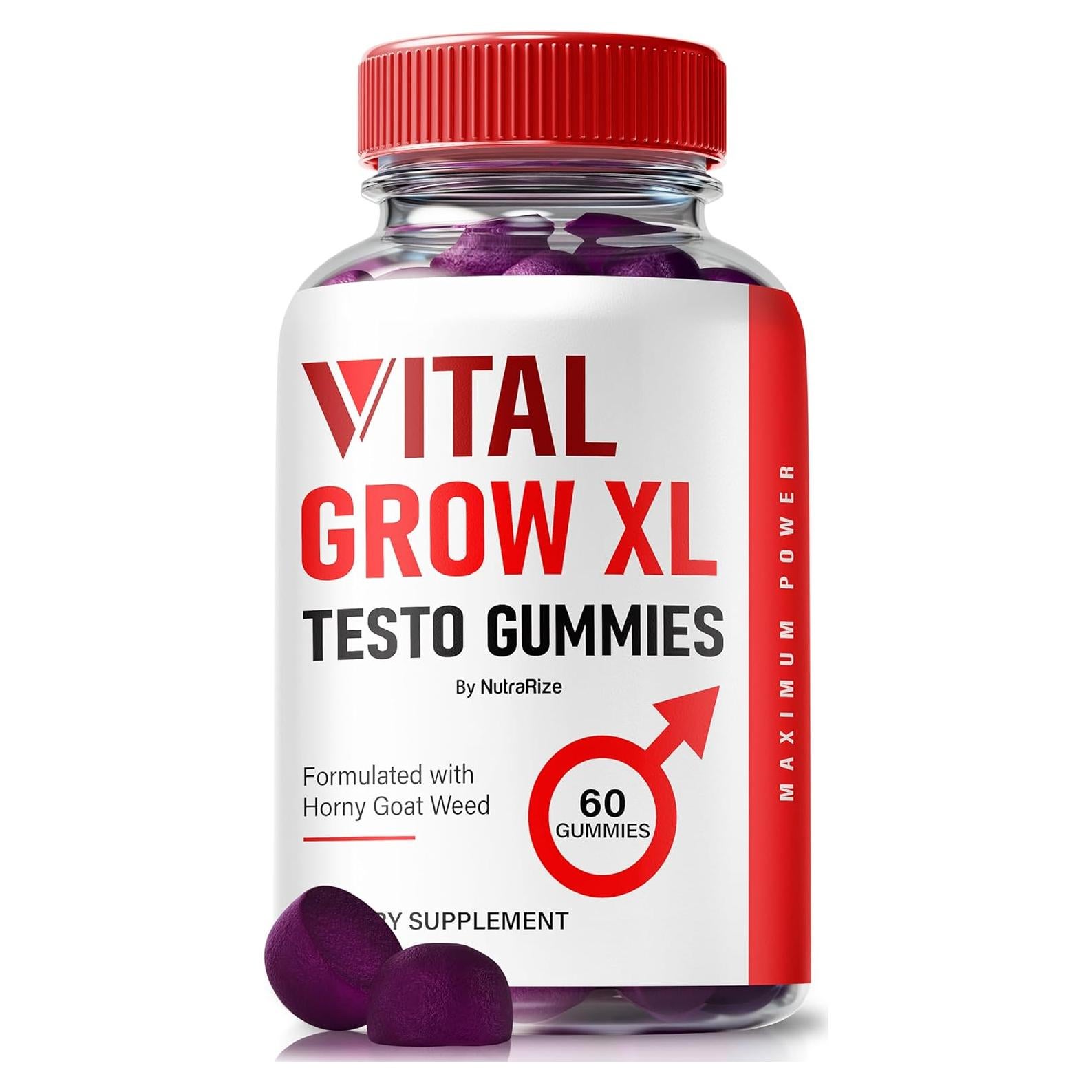 Gomitas Vital Grow XL para Hombres - Aumento de Resistencia (60 unidades)