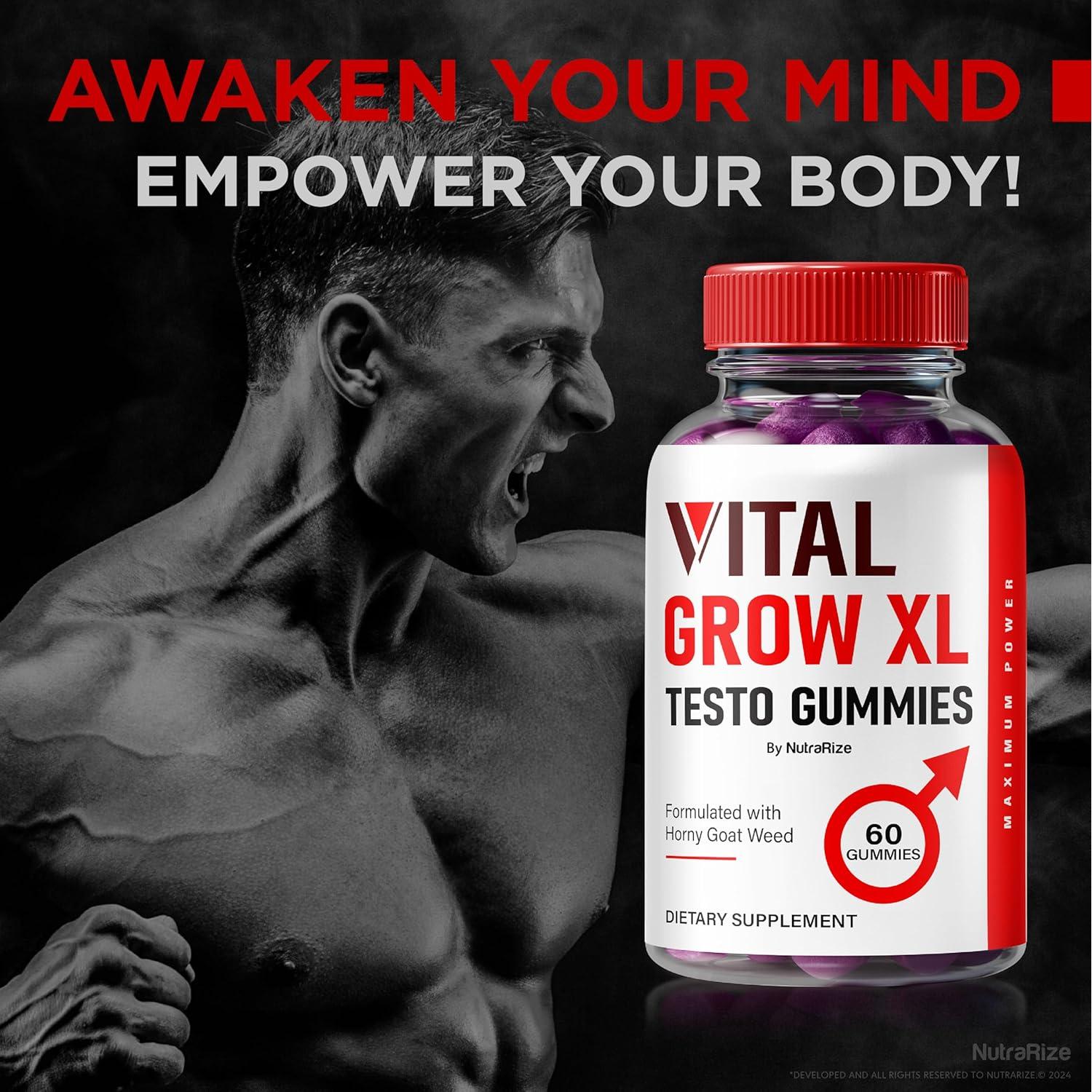 Gomitas Vital Grow XL para Hombres - Aumento de Resistencia (60 unidades)