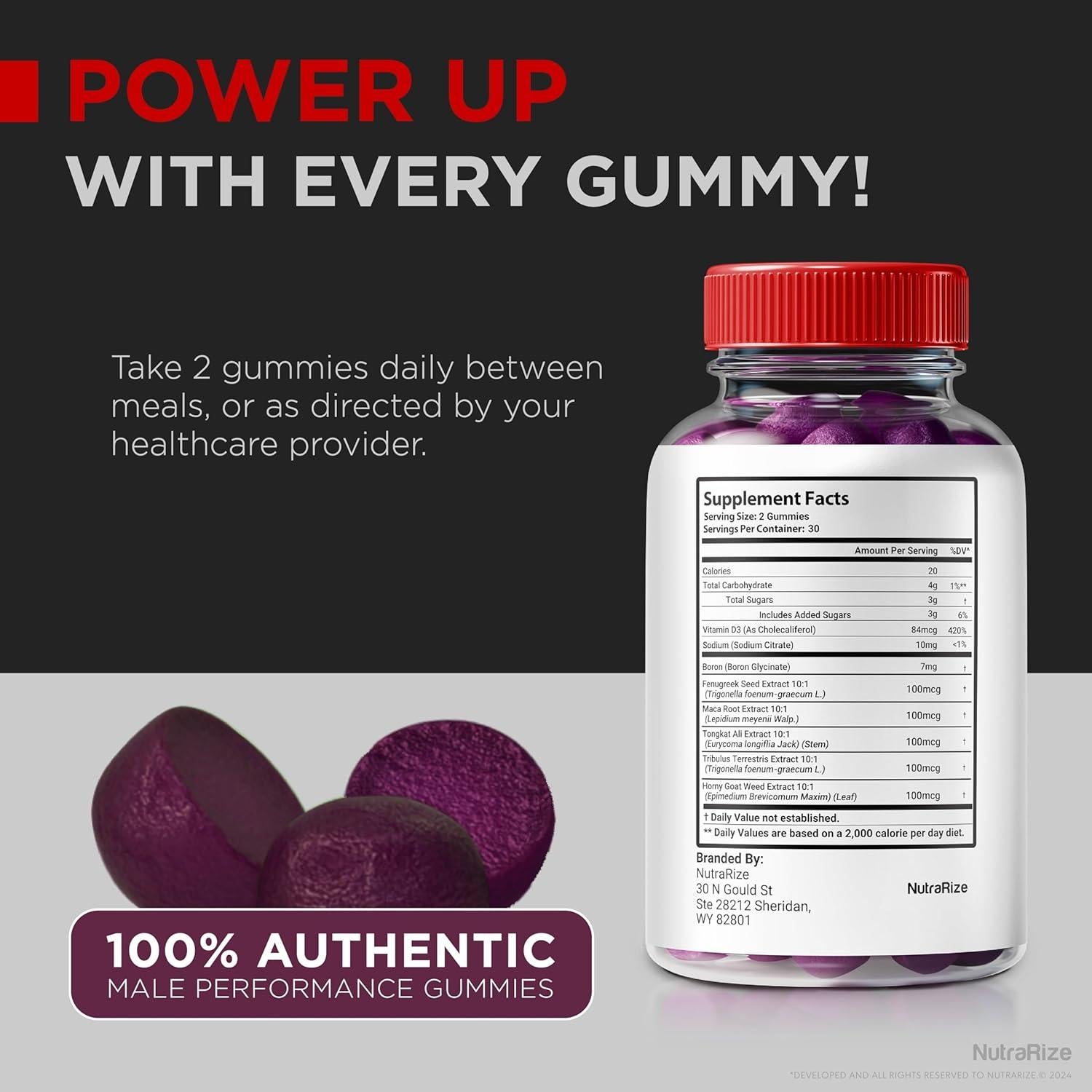 Gomitas Vital Grow XL para Hombres - Aumento de Resistencia (60 unidades)