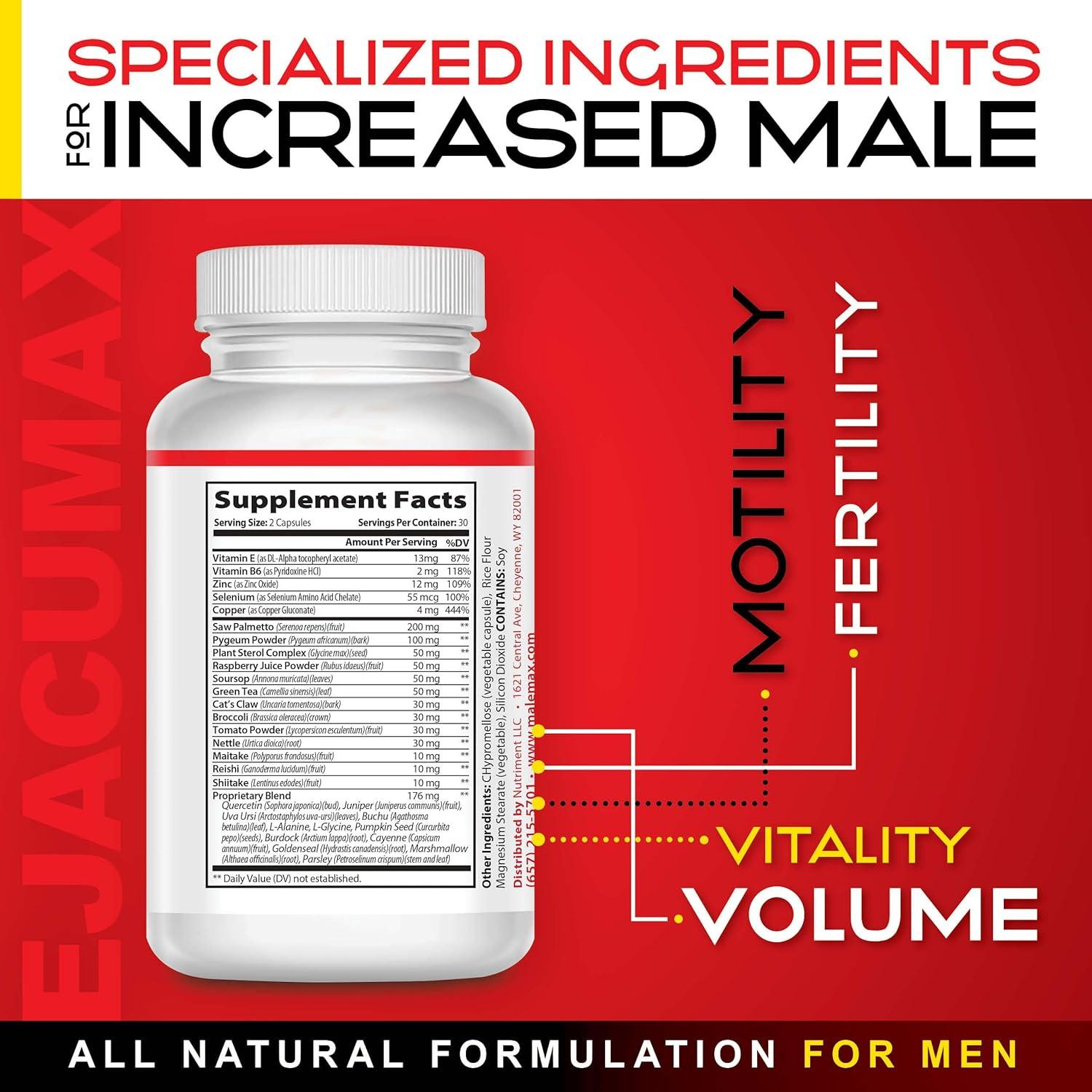 Ejacumax Vitality - Vitaminas Prenatales para Hombres - 60 Cápsulas