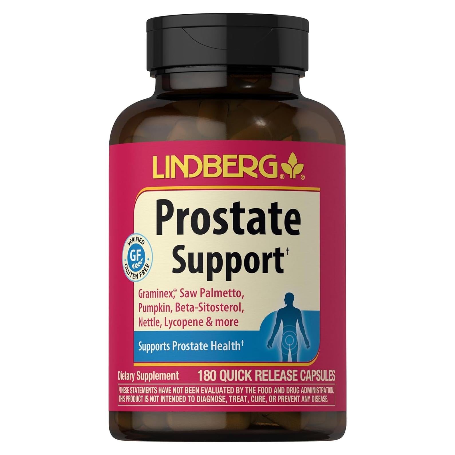 Suplemento Prostate Lindberg 180 Cápsulas con Licopeno y Palma Enana