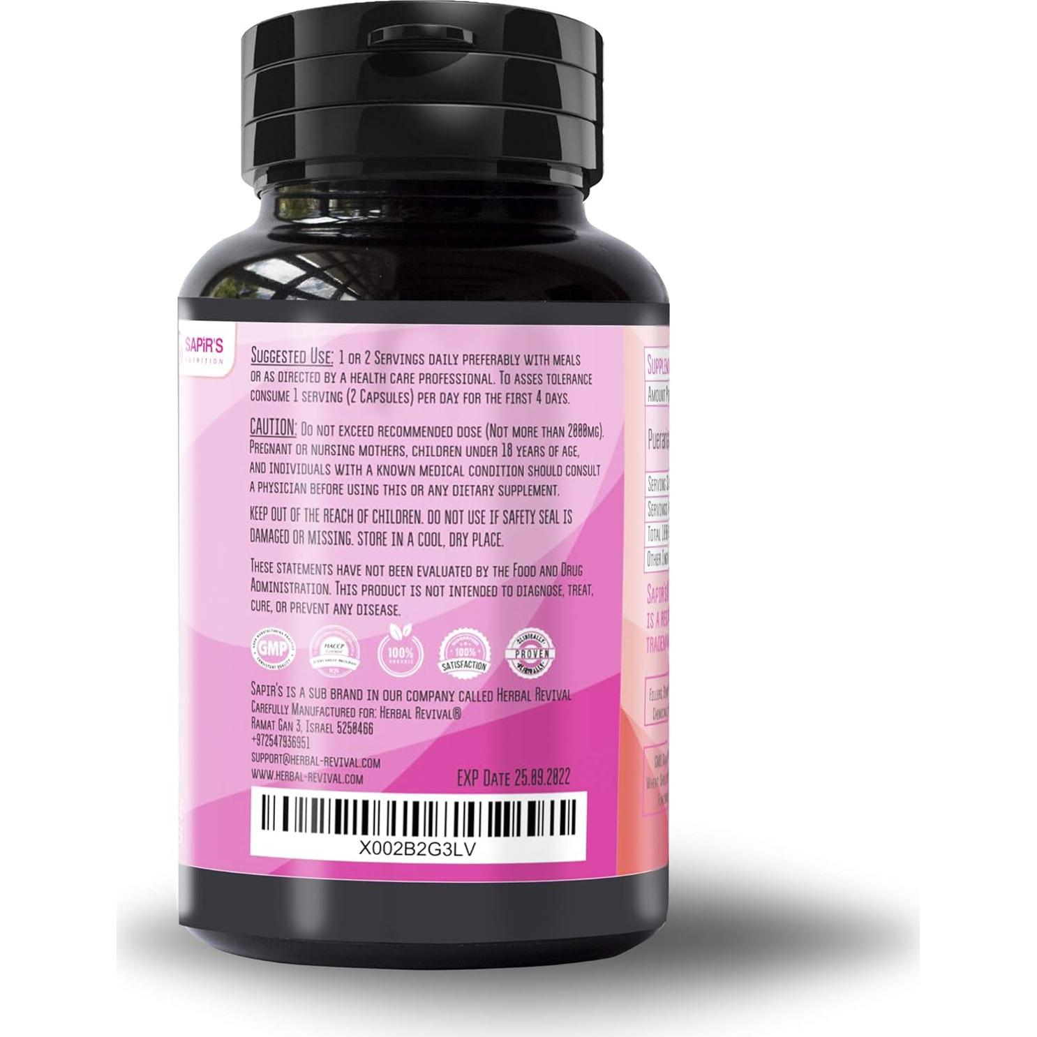 Cápsulas de Pueraria Mirifica 2000mg - Suplemento Hormonal Natural