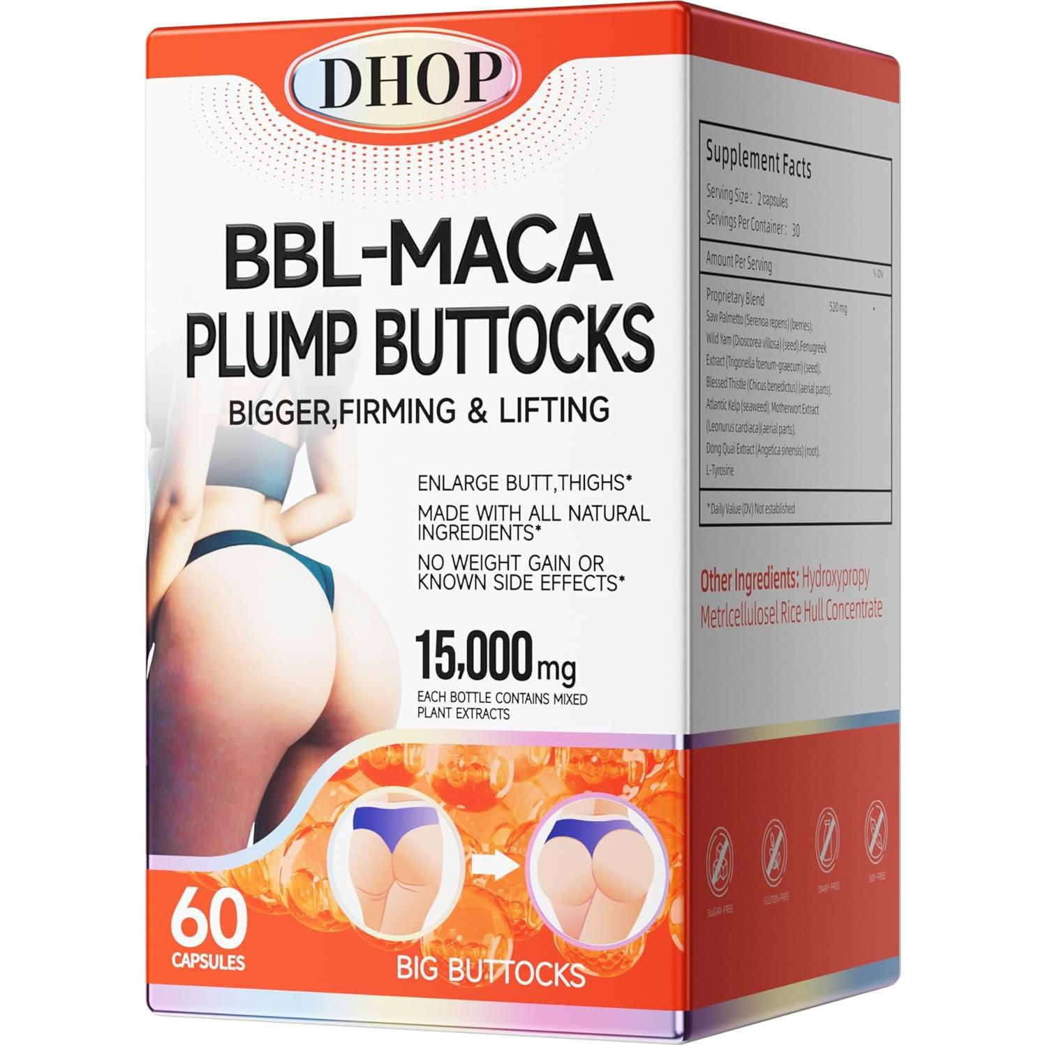 Píldoras Aumentadoras de Glúteos Wins Town 60 Tabletas 600mg