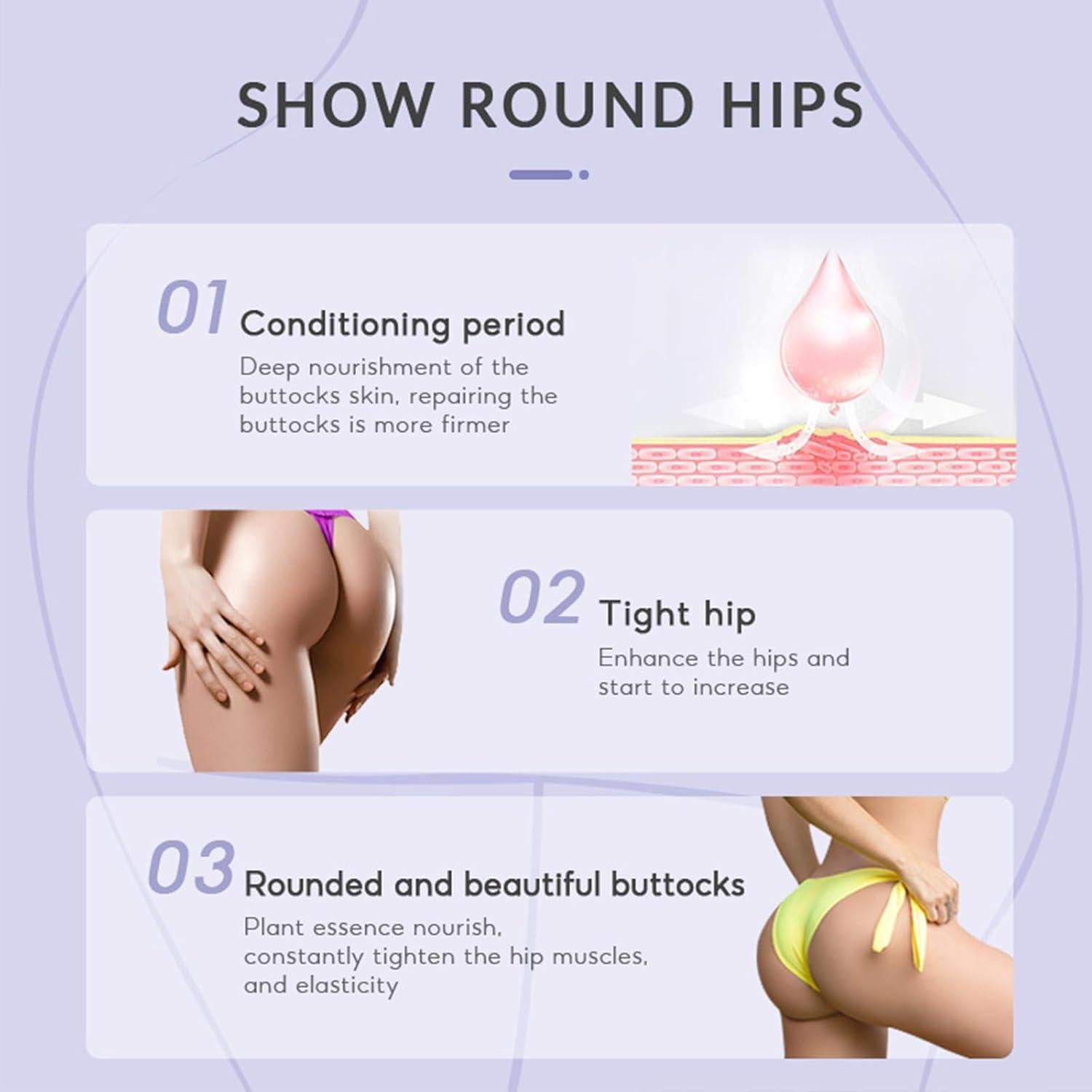 Crema Levanta Caderas WHHWM 2 Pcs 50g - Aumentadora de Glúteos