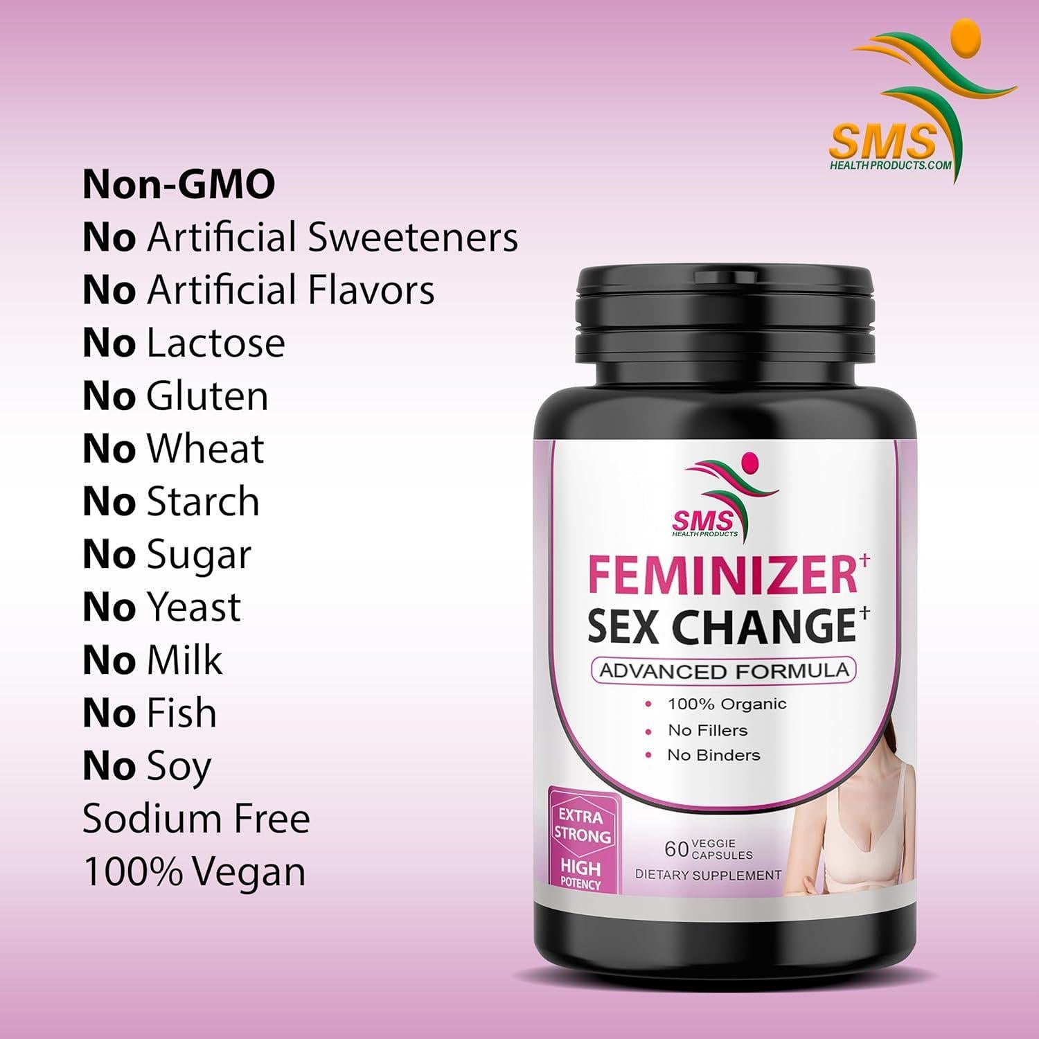 Cápsulas Feminizer SMS - Pueraria Mirifica Estrogénico 20g