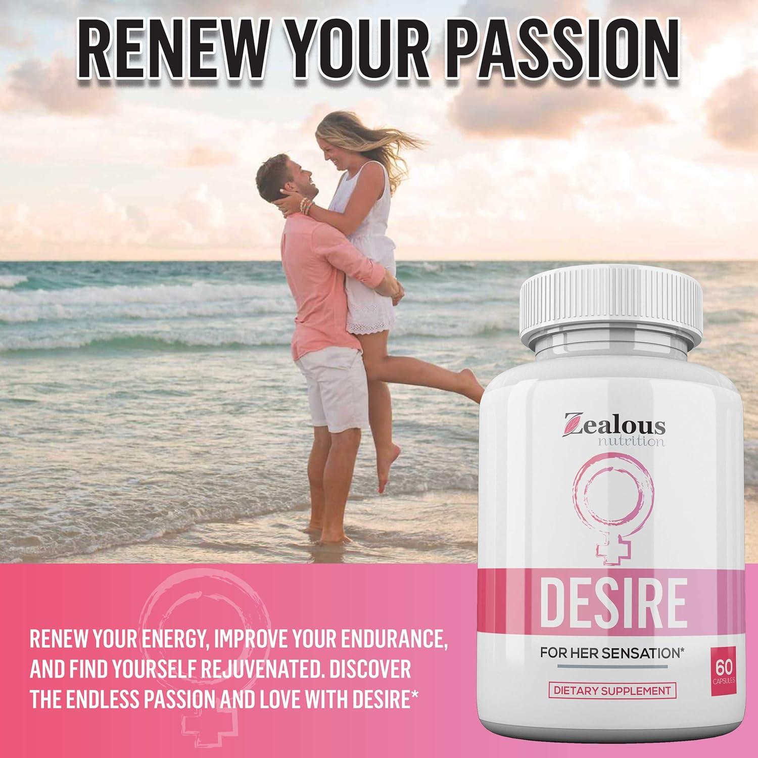 Desire Suplemento Aumento Libido Femenino Zealous Nutrition 1 Paquete