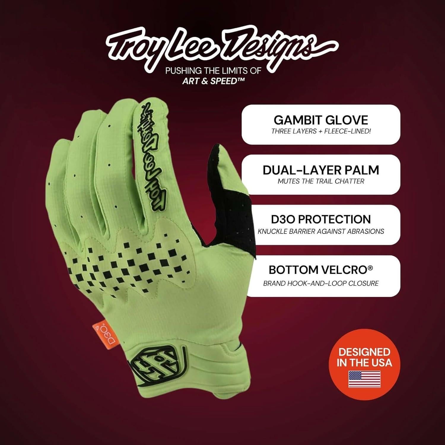 Guantes de Motocross Troy Lee Designs Gambit 2X Ejercito