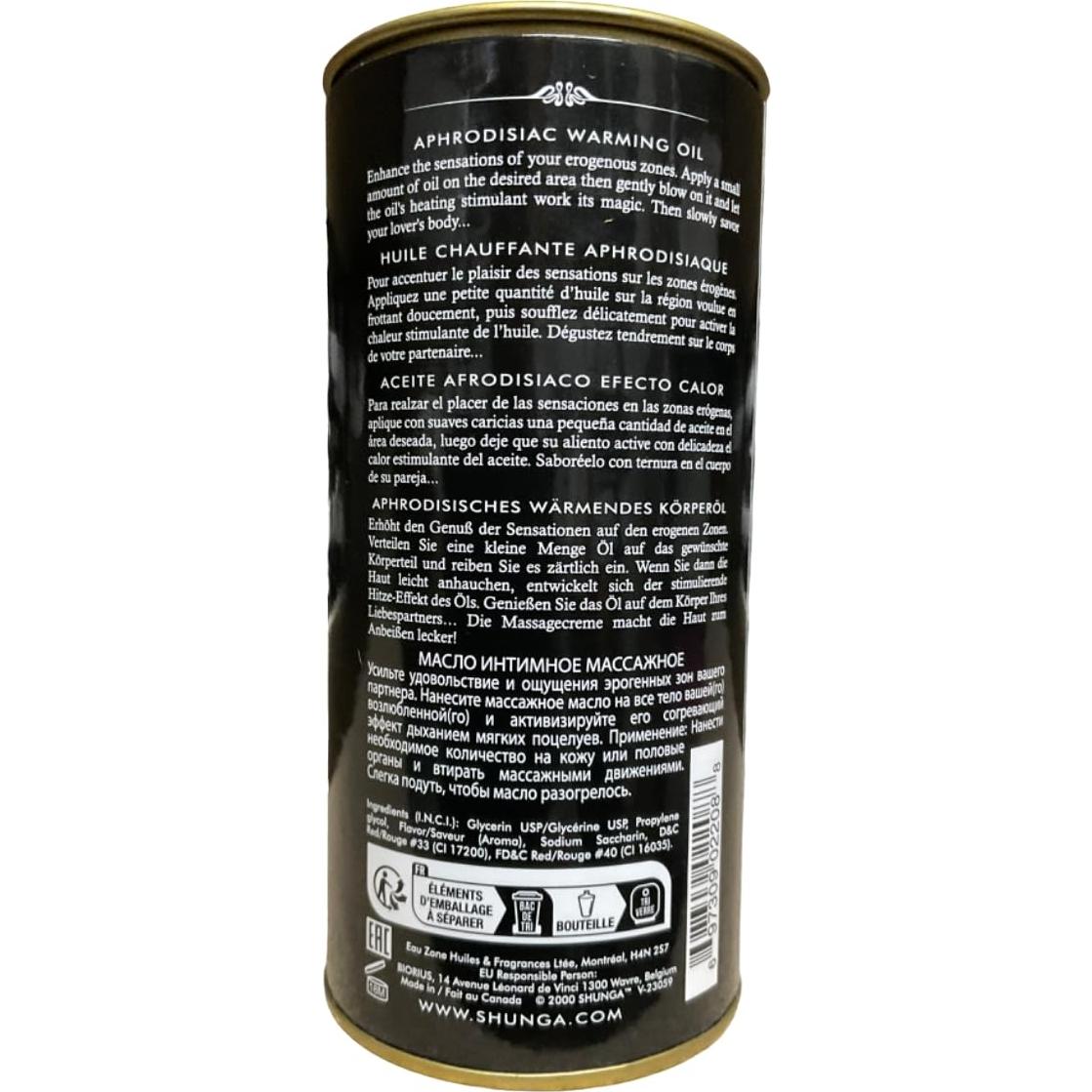 Aceite Calentador Afrodisíaco Shunga Fresas y Champán 100ml