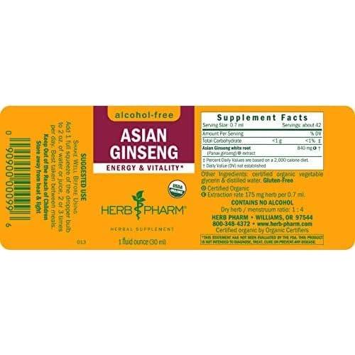 Glicerita líquida de ginseng asiático Herb Pharm 30 ml