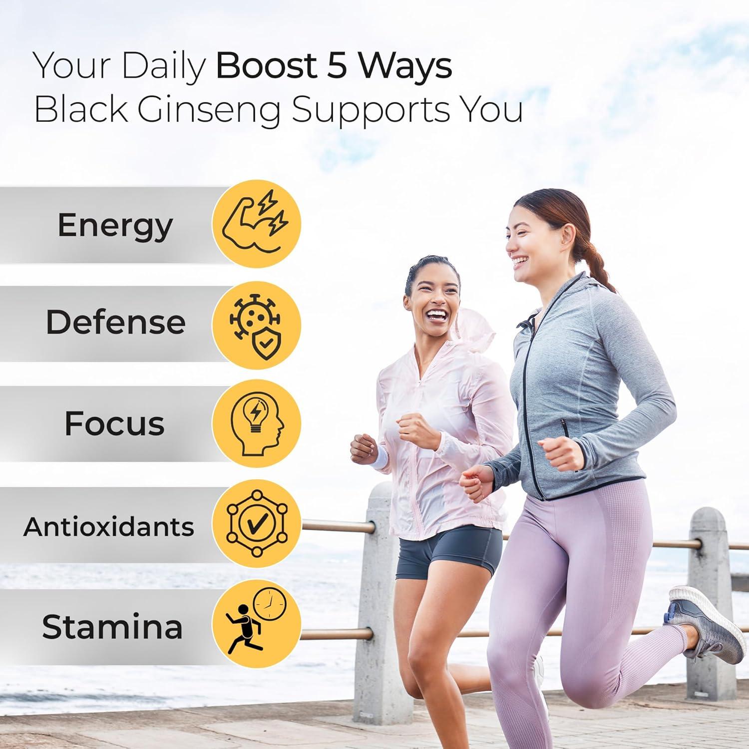 Cápsulas de Ginseng Negro Panax Coreano 1000mg - 90 Veganas