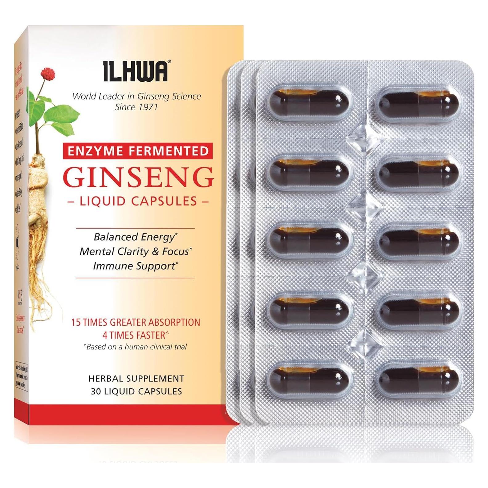Cápsulas Líquidas de Ginseng Fermentado ILHWA - 30 Unidades