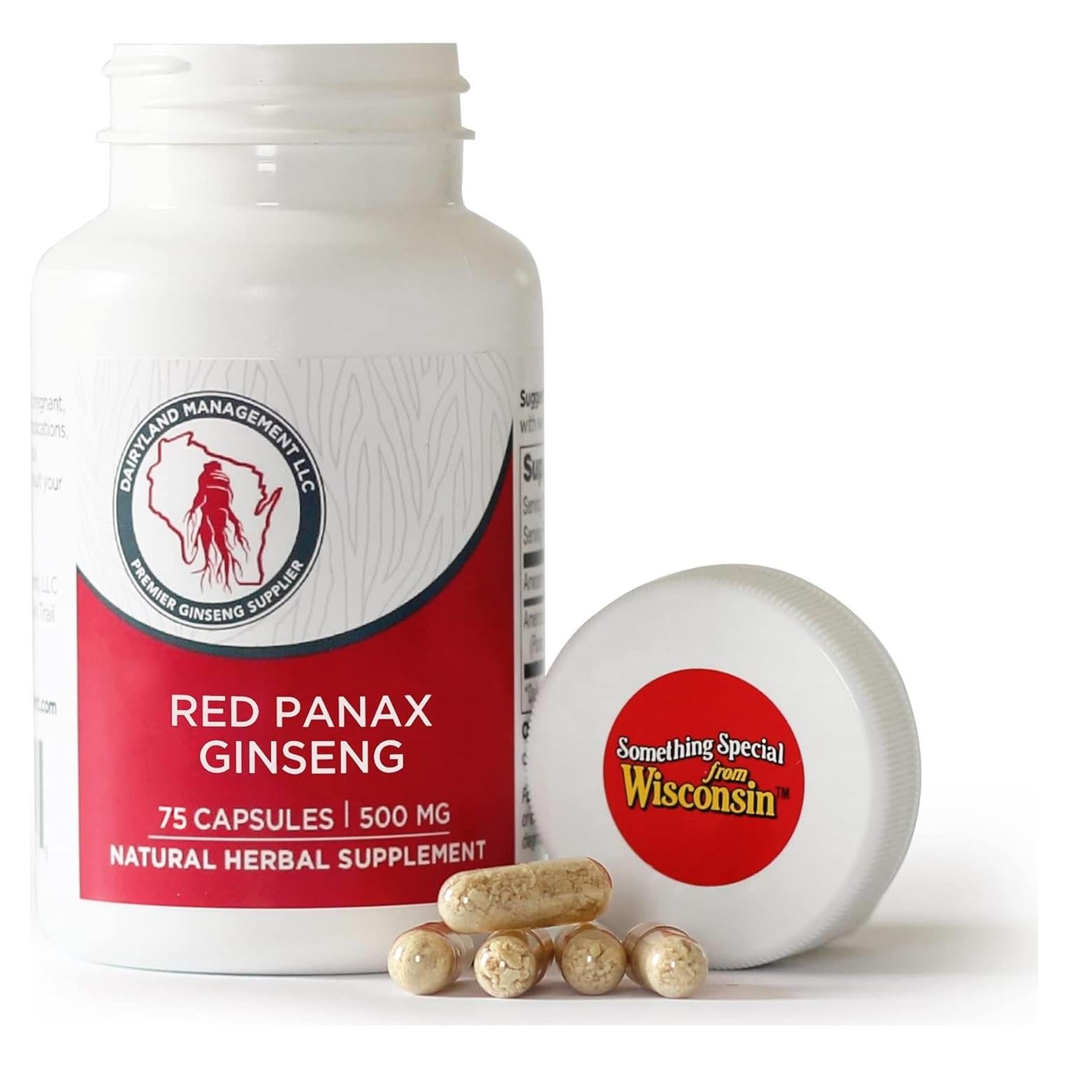 Cápsulas de Ginseng Rojo Panax Dairyland 2000 mg - 75 ct