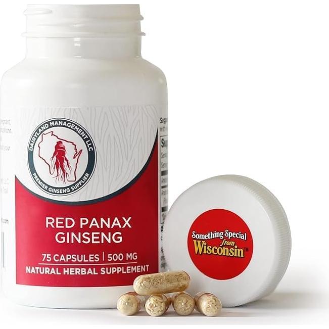 Cápsulas de Ginseng Rojo Panax Dairyland 2000 mg - 75 ct