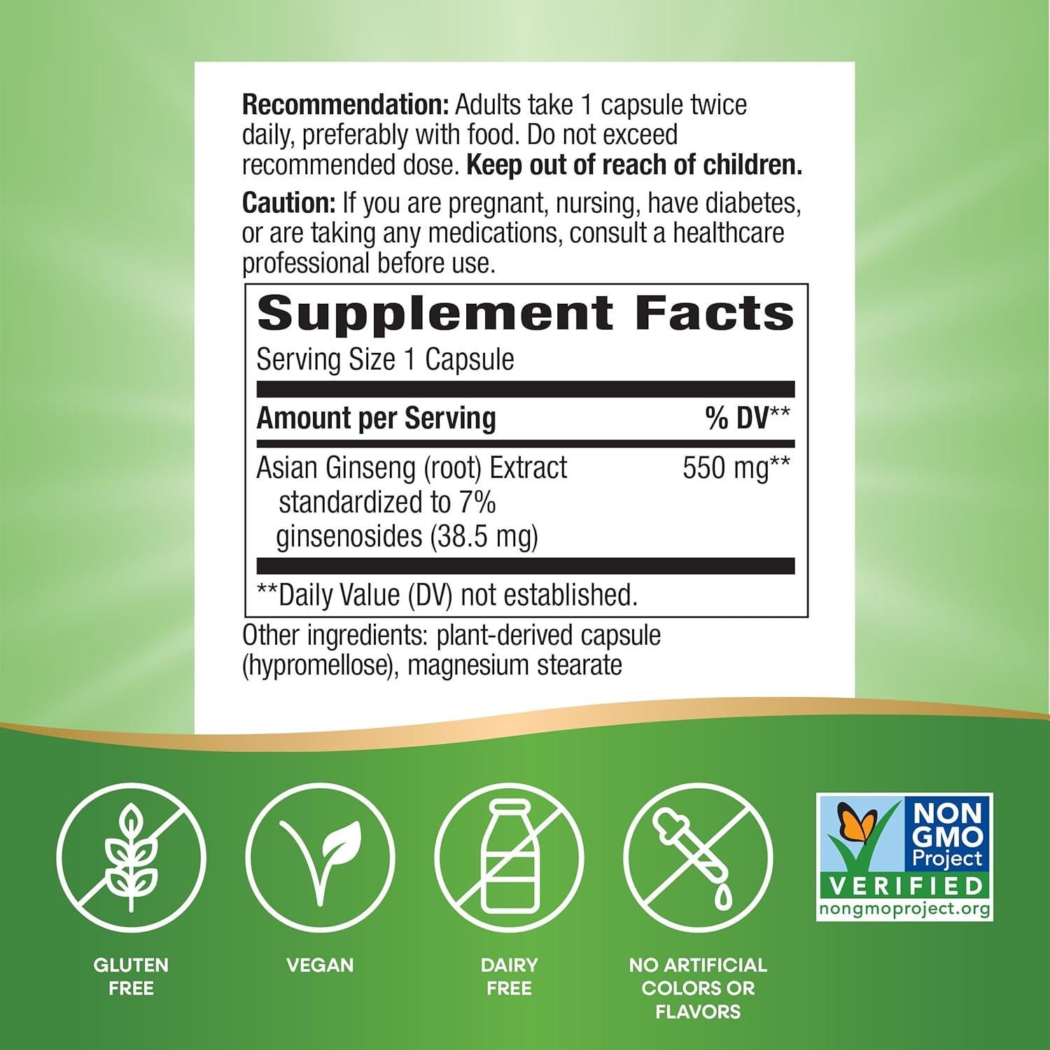 Ginseng Asiático Forma Premium - 60 Cápsulas Veganas